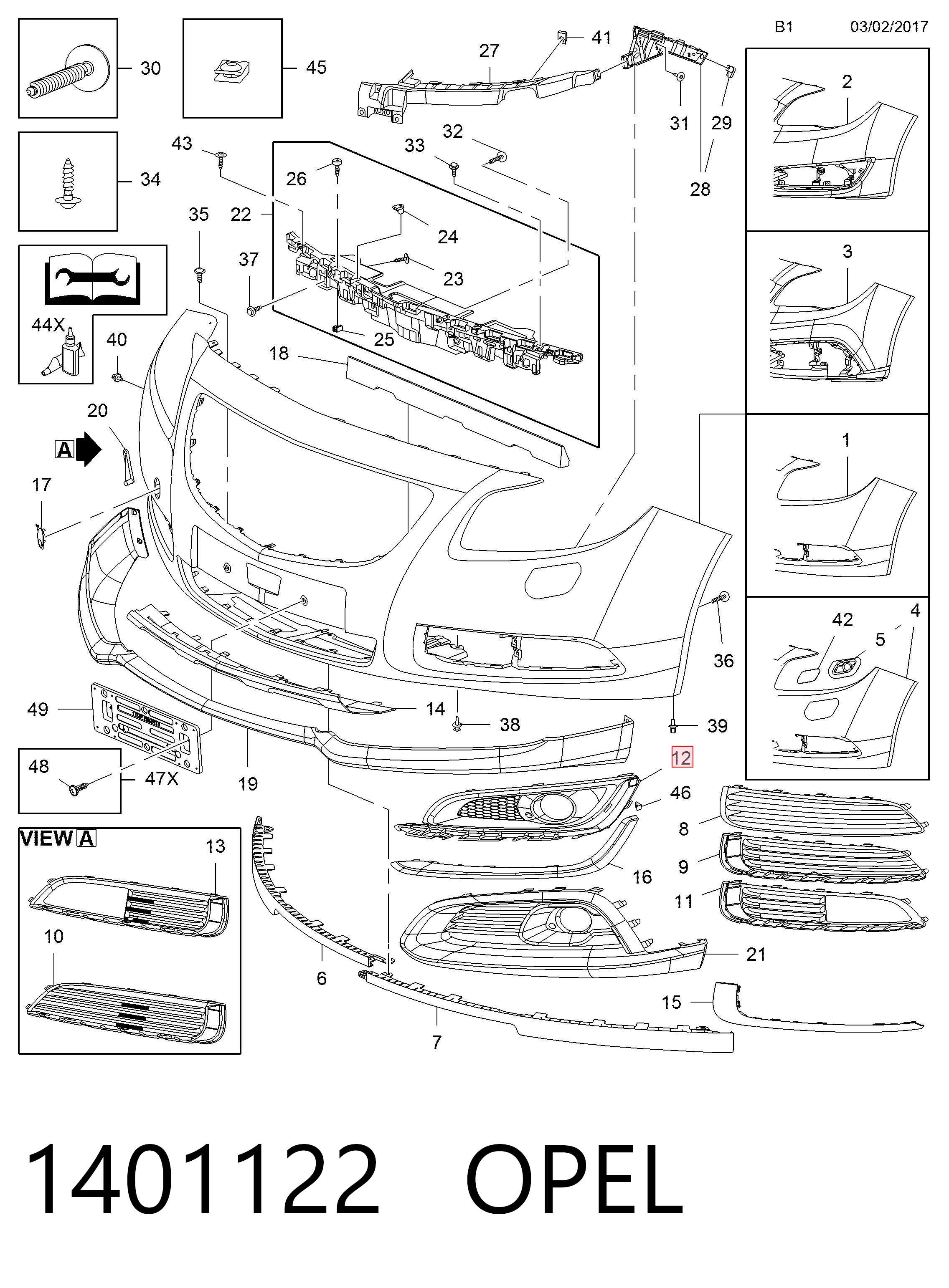 Решітка переднього бампера, ліва Opel 23175792 ціна, від 74.99 USD