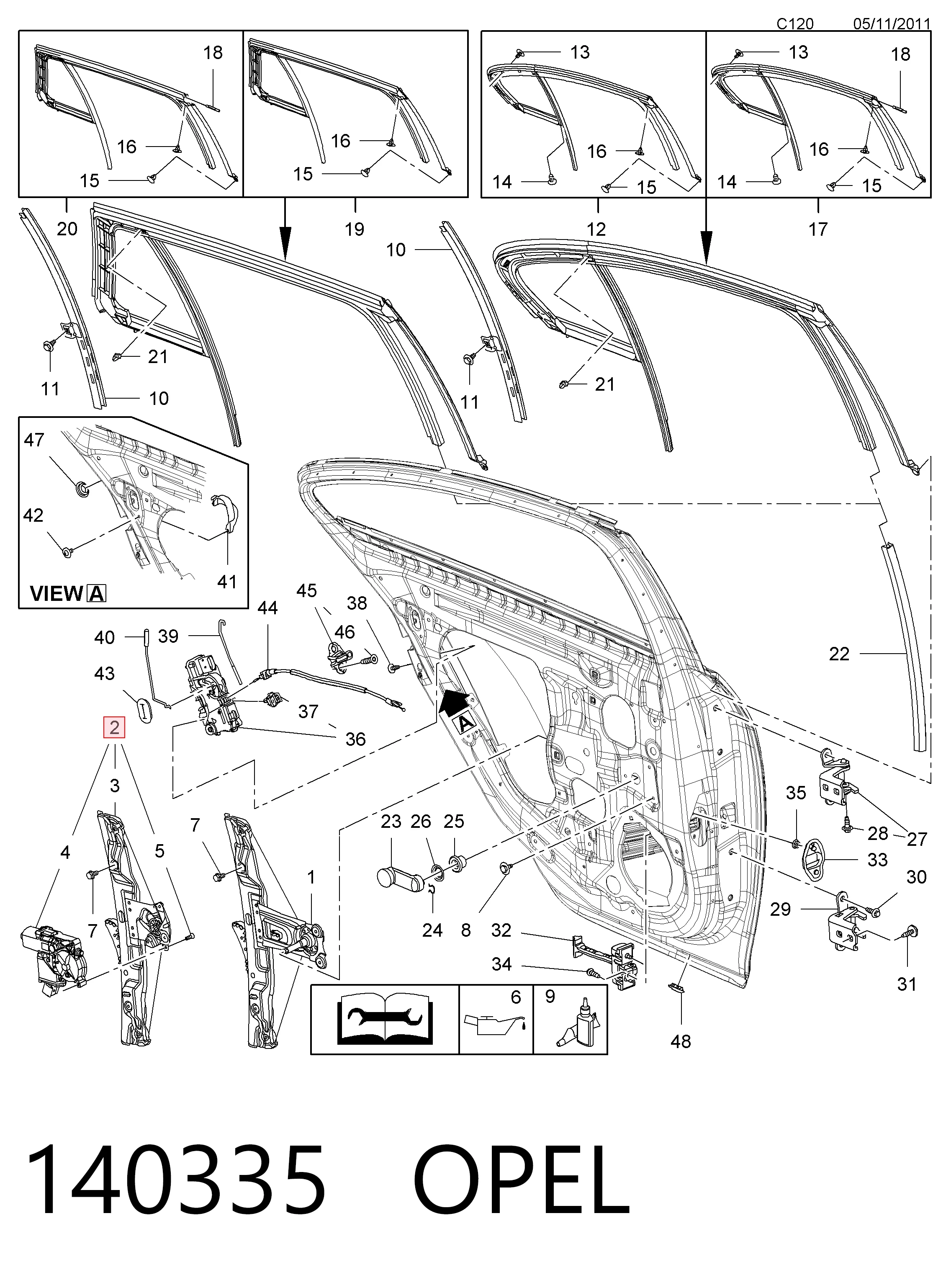 Купити 13290263 General Motors Механізм склопідіймача двері задньої, лівої