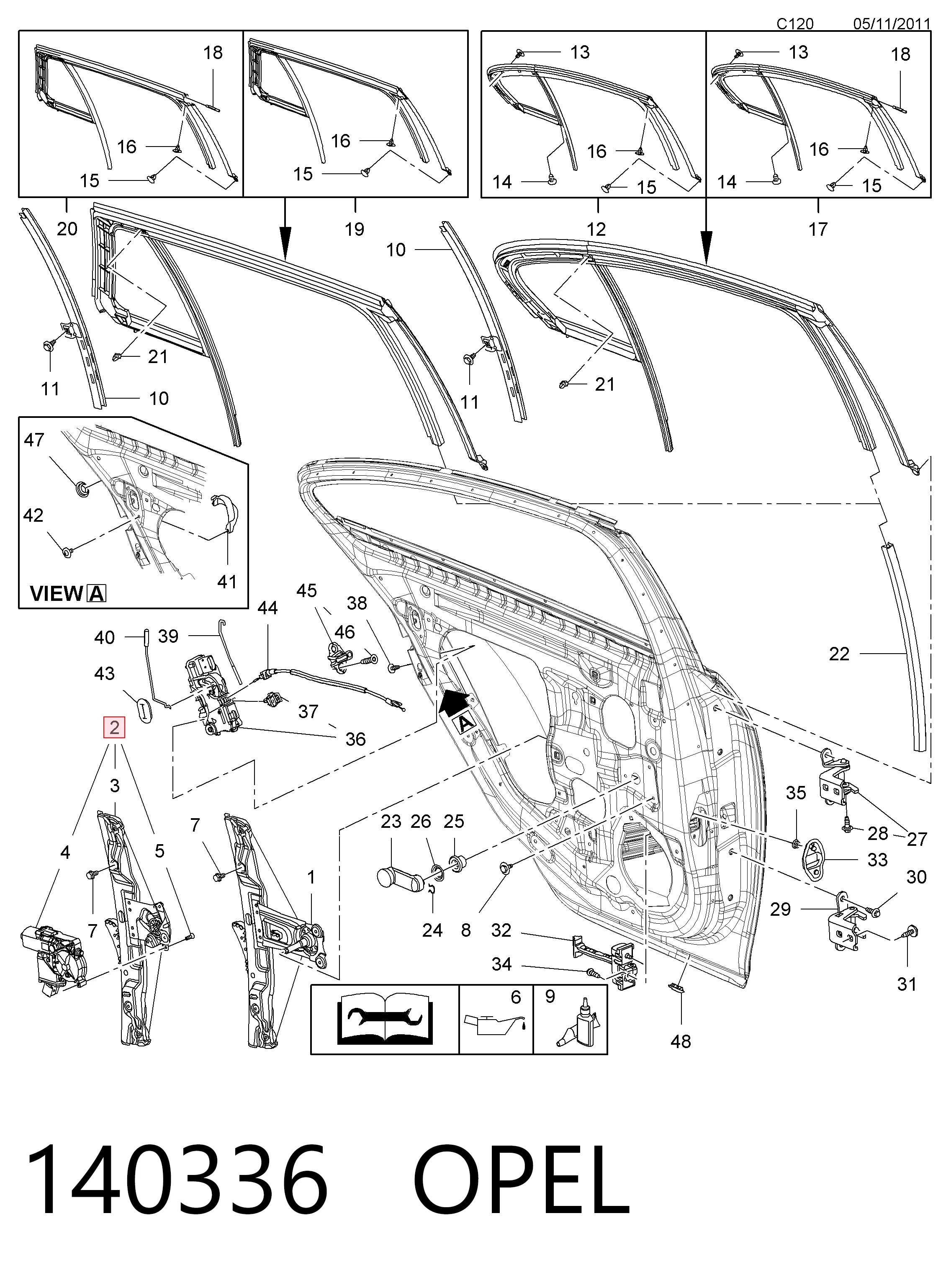 20952724 General Motors Склопідйомник задніх правих дверей