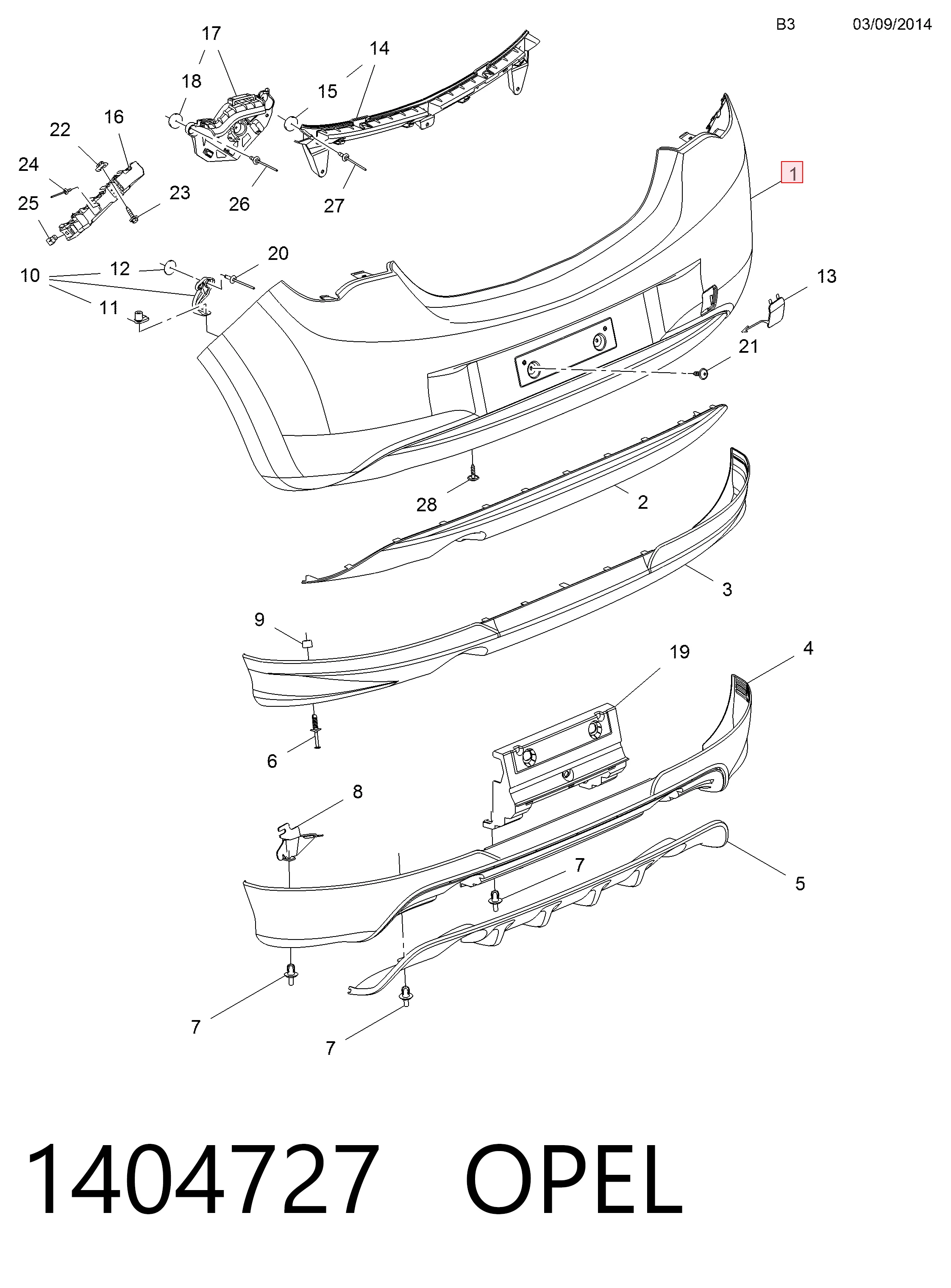 Купити 39002839 General Motors Задній бампер