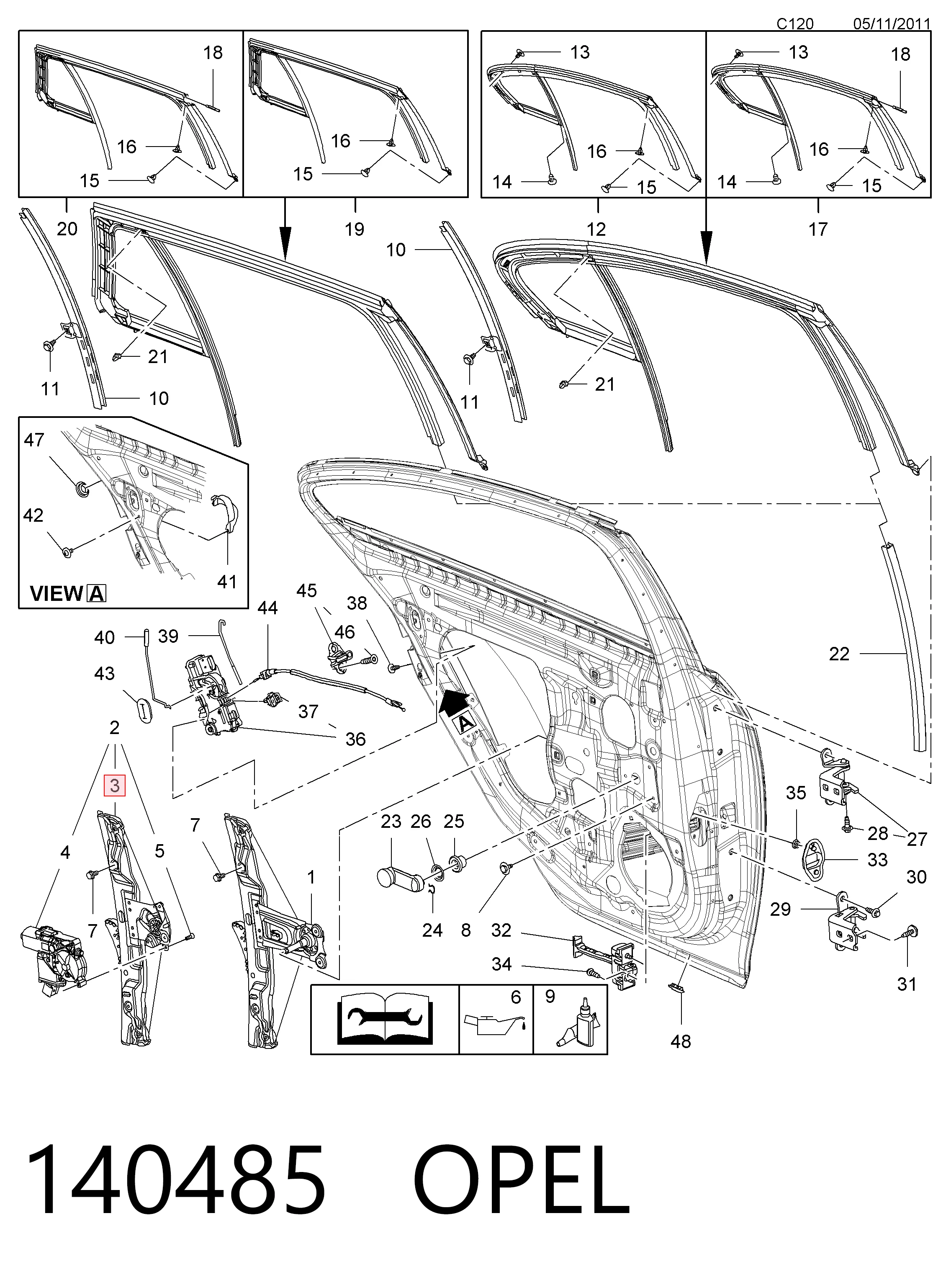 Механізм склопідіймача двері задньої, лівої 13290263 General Motors