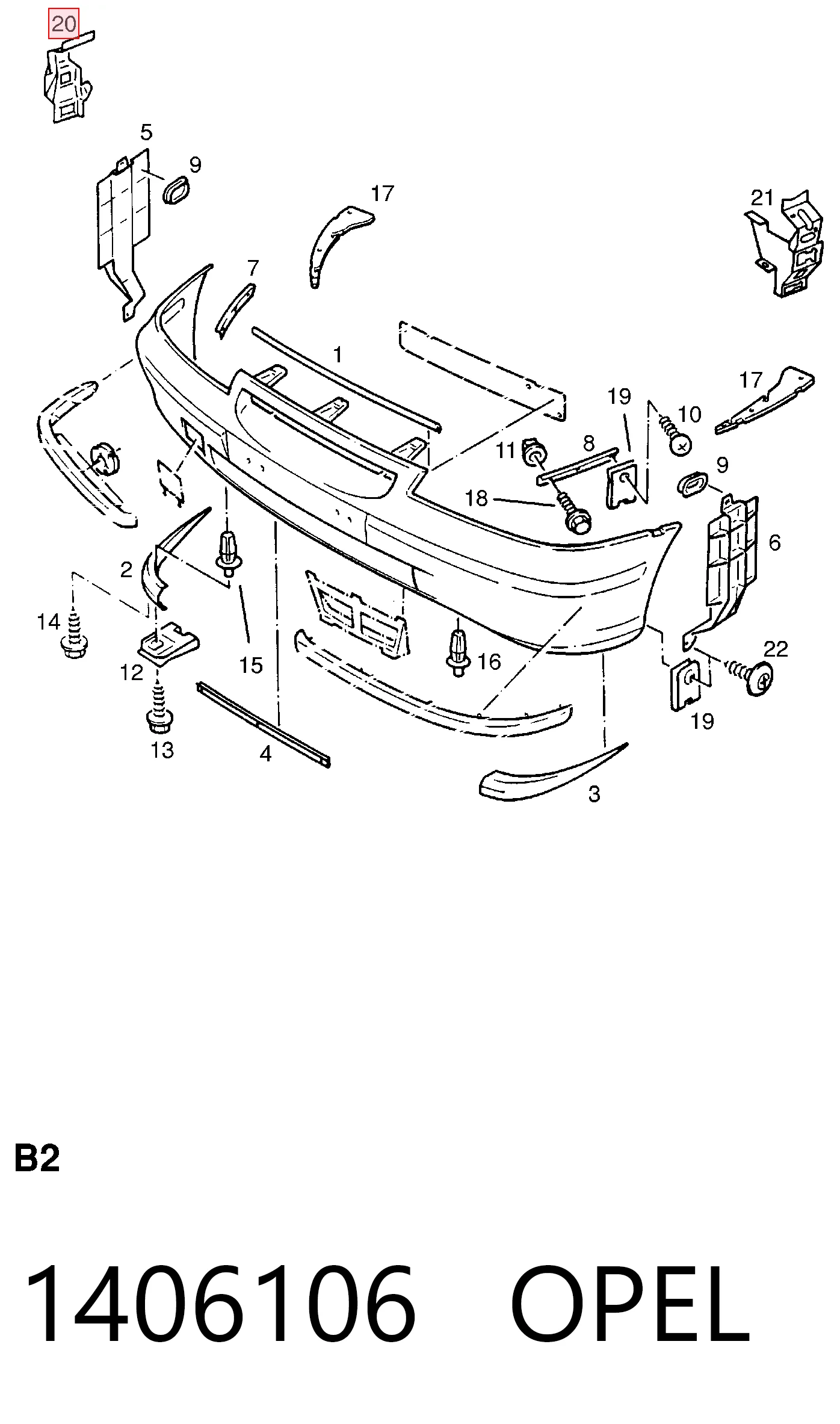 90461593 General Motors Кронштейн бампера переднього, правий