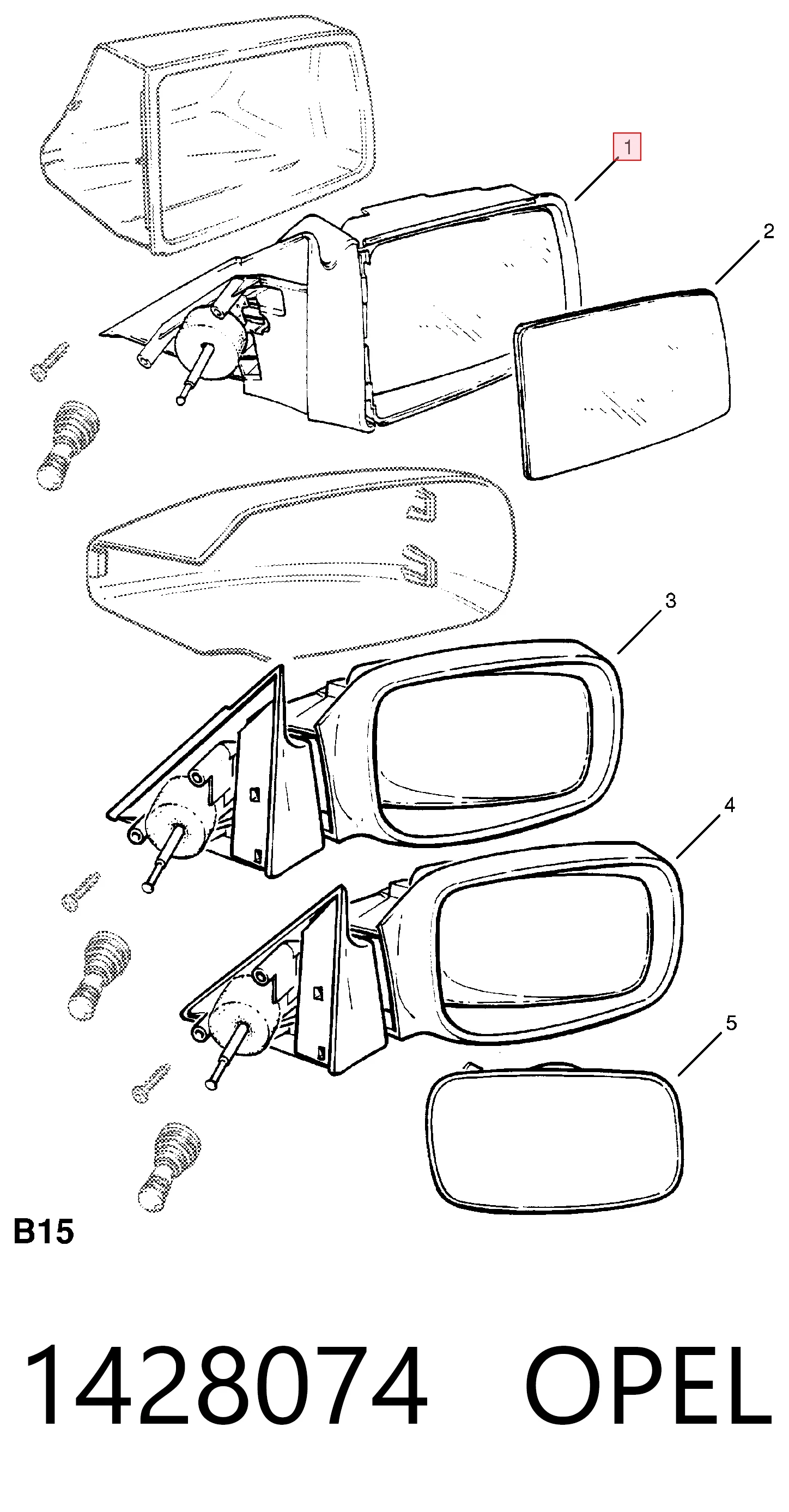 Дзеркало праве 90442250 General Motors