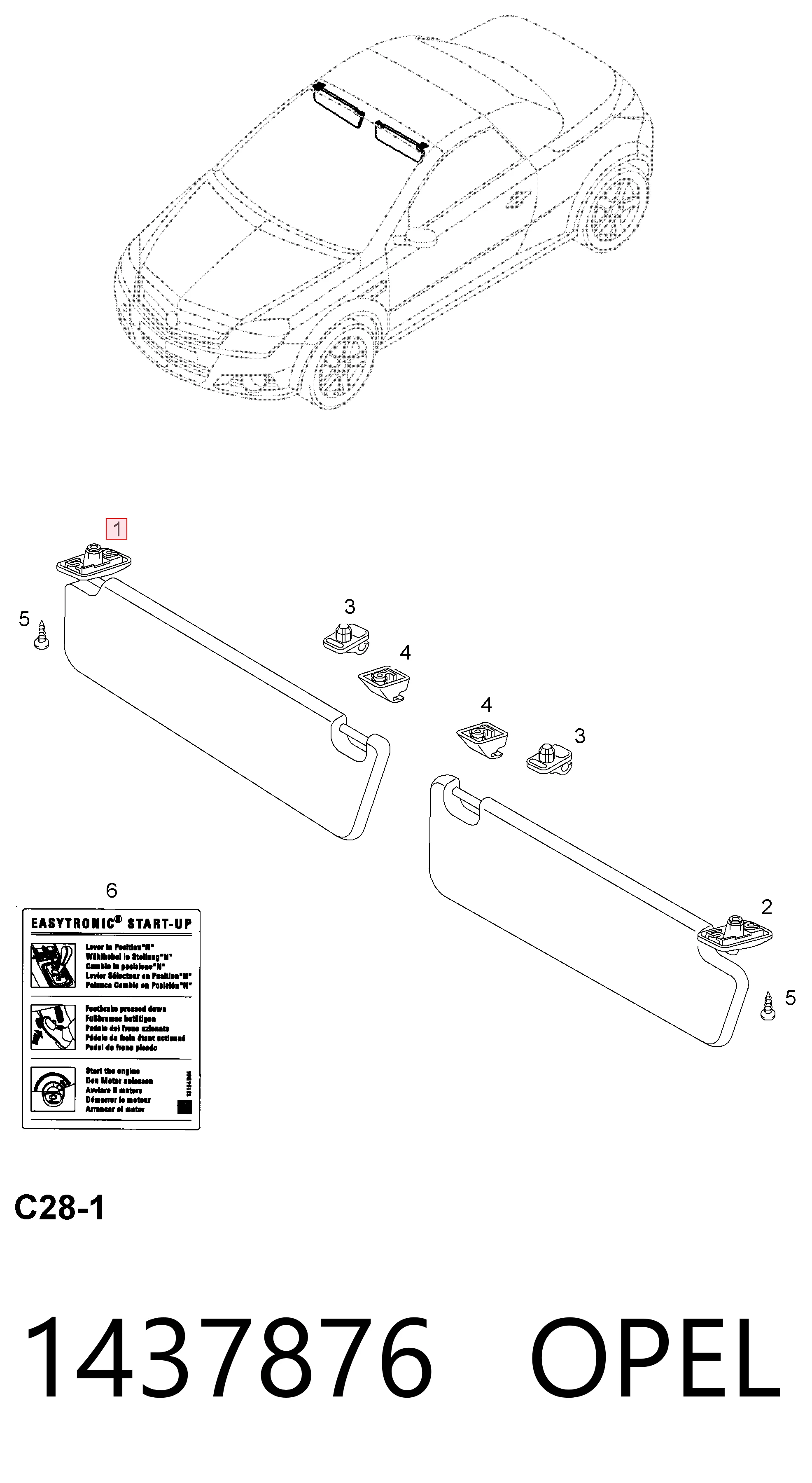 Козирок сонцезахисний Opel Astra L67
