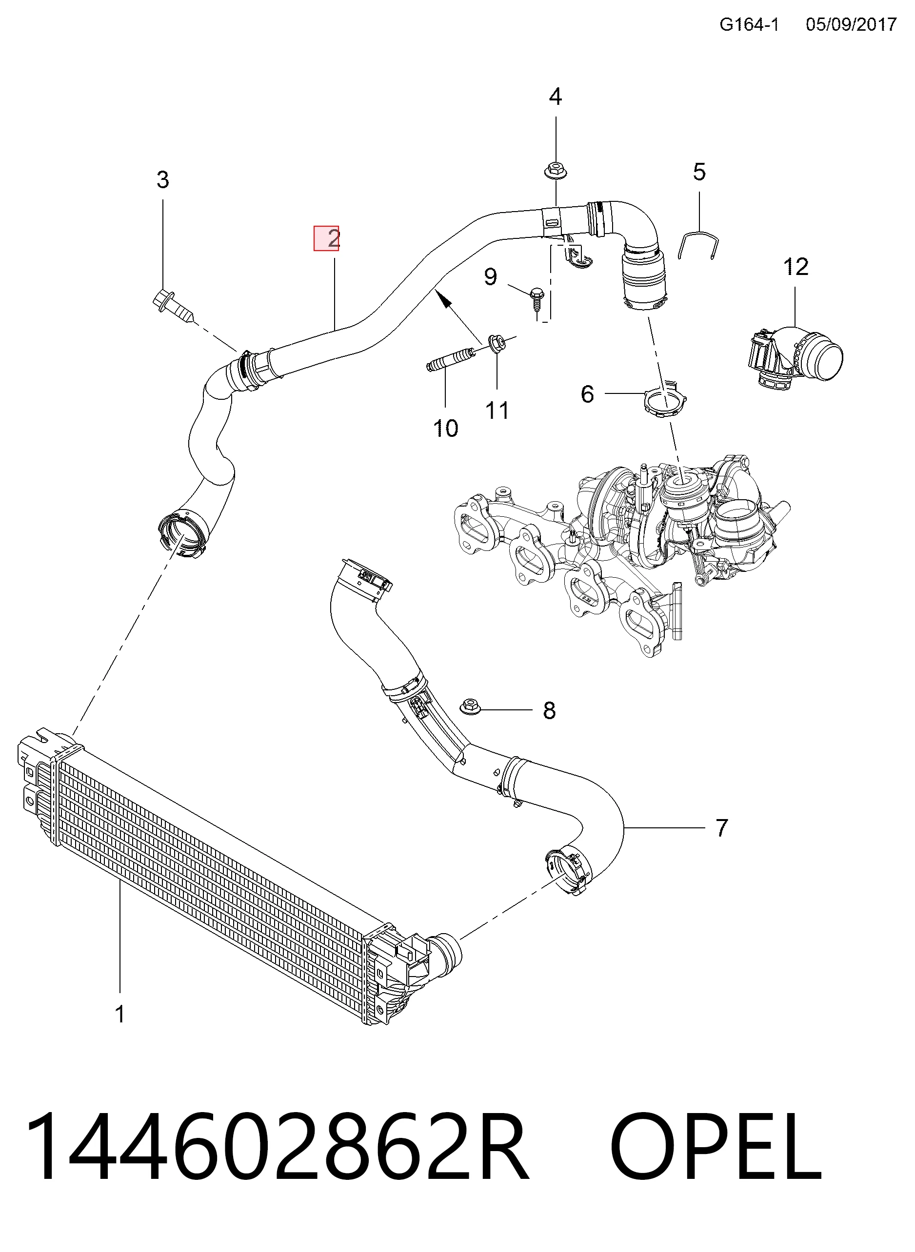 Шланг/патрубок интеркуллера 144602717R Nissan/Infiniti