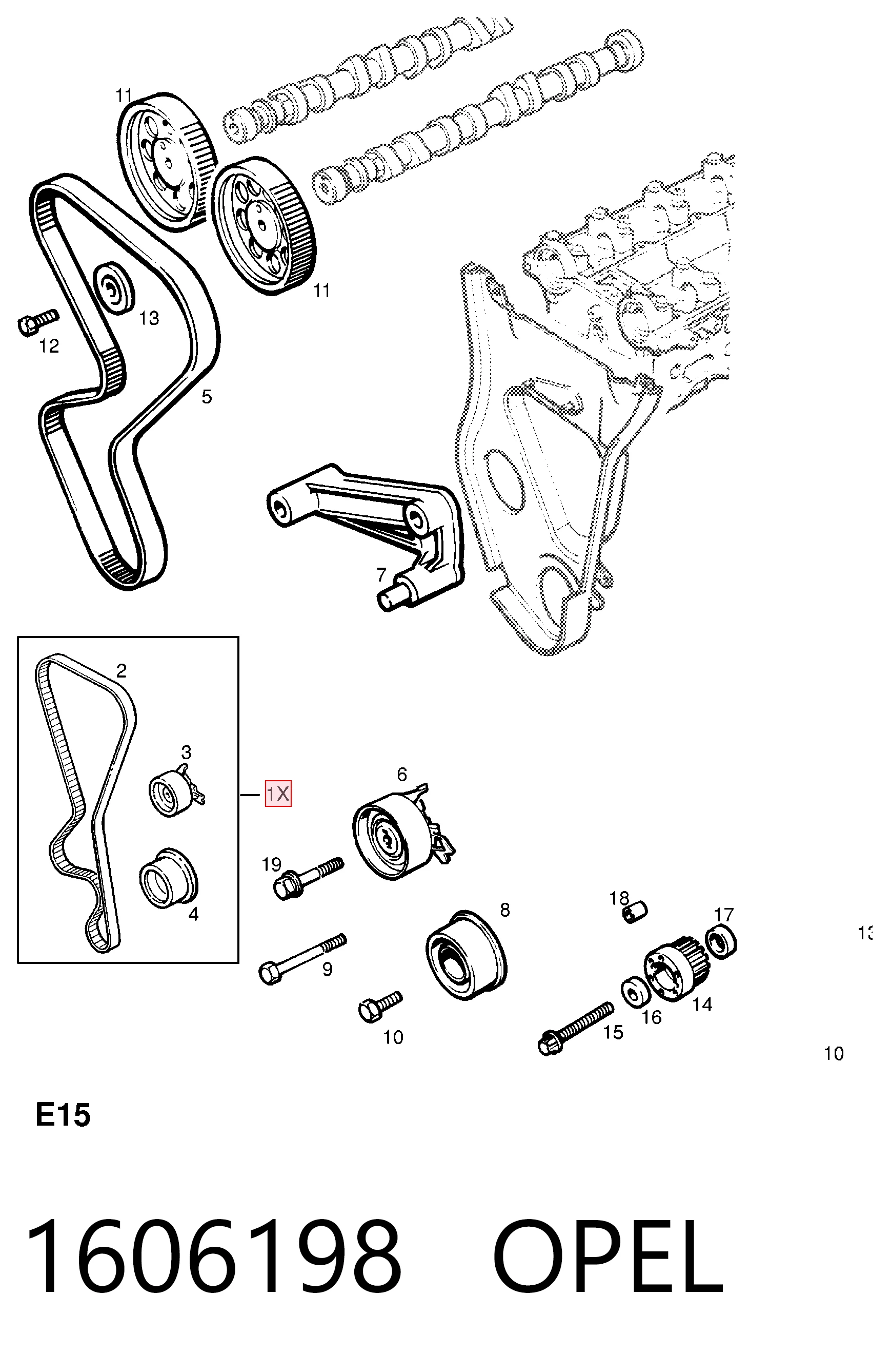  Комплект ГРМ Opel Frontera 