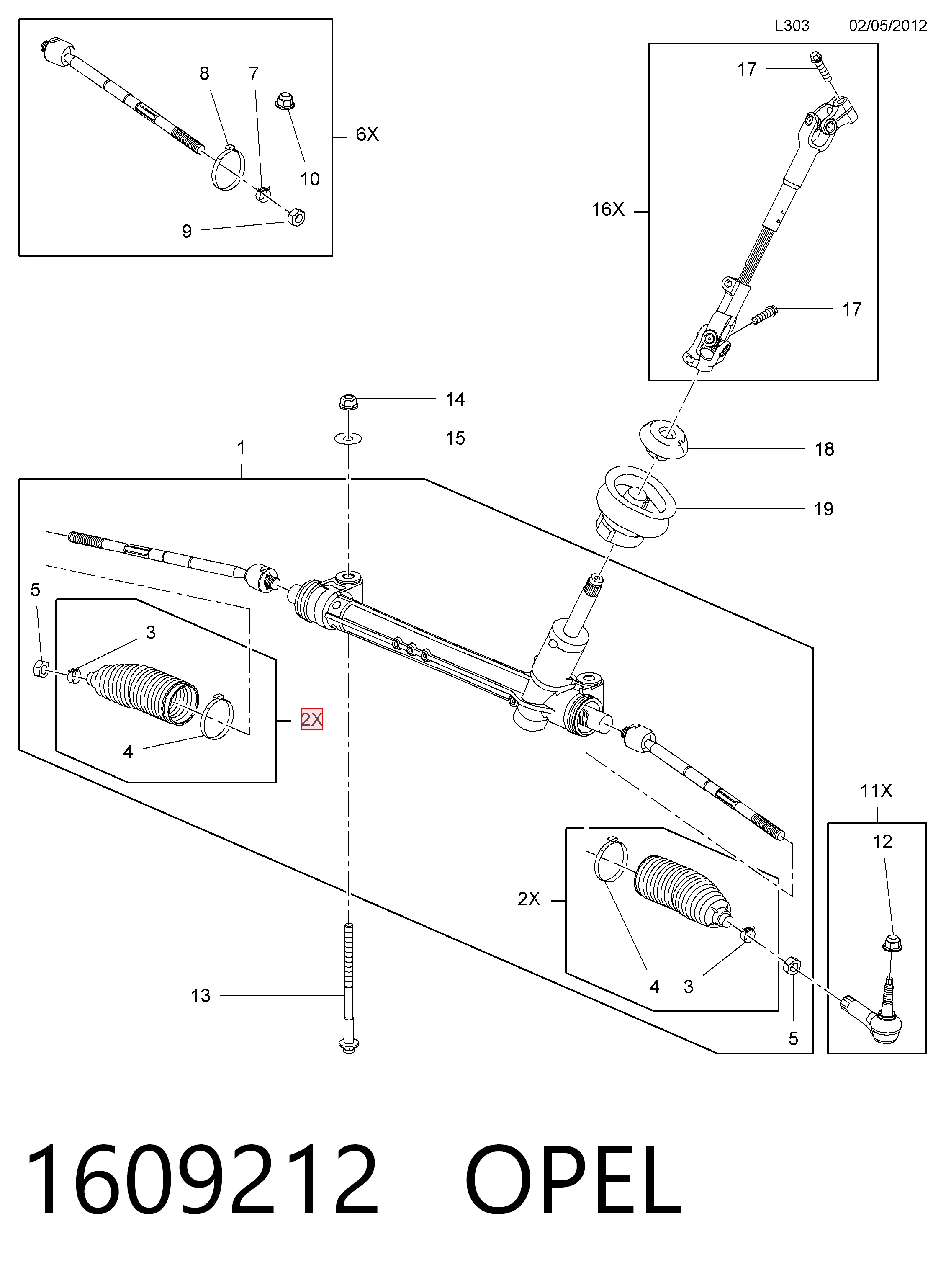 Пильник рульової на Opel Mokka I J13
