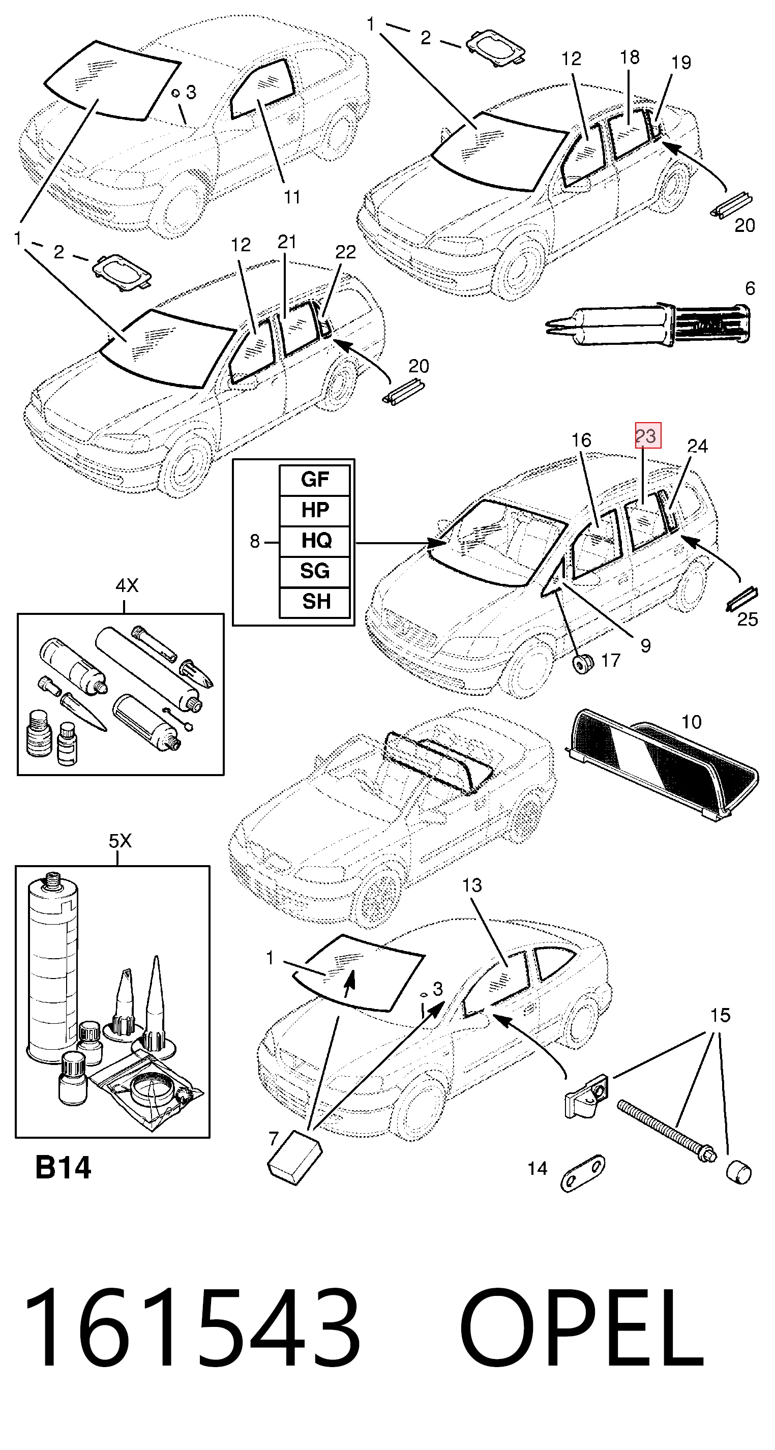 90579661 General Motors Скло заднє ліве