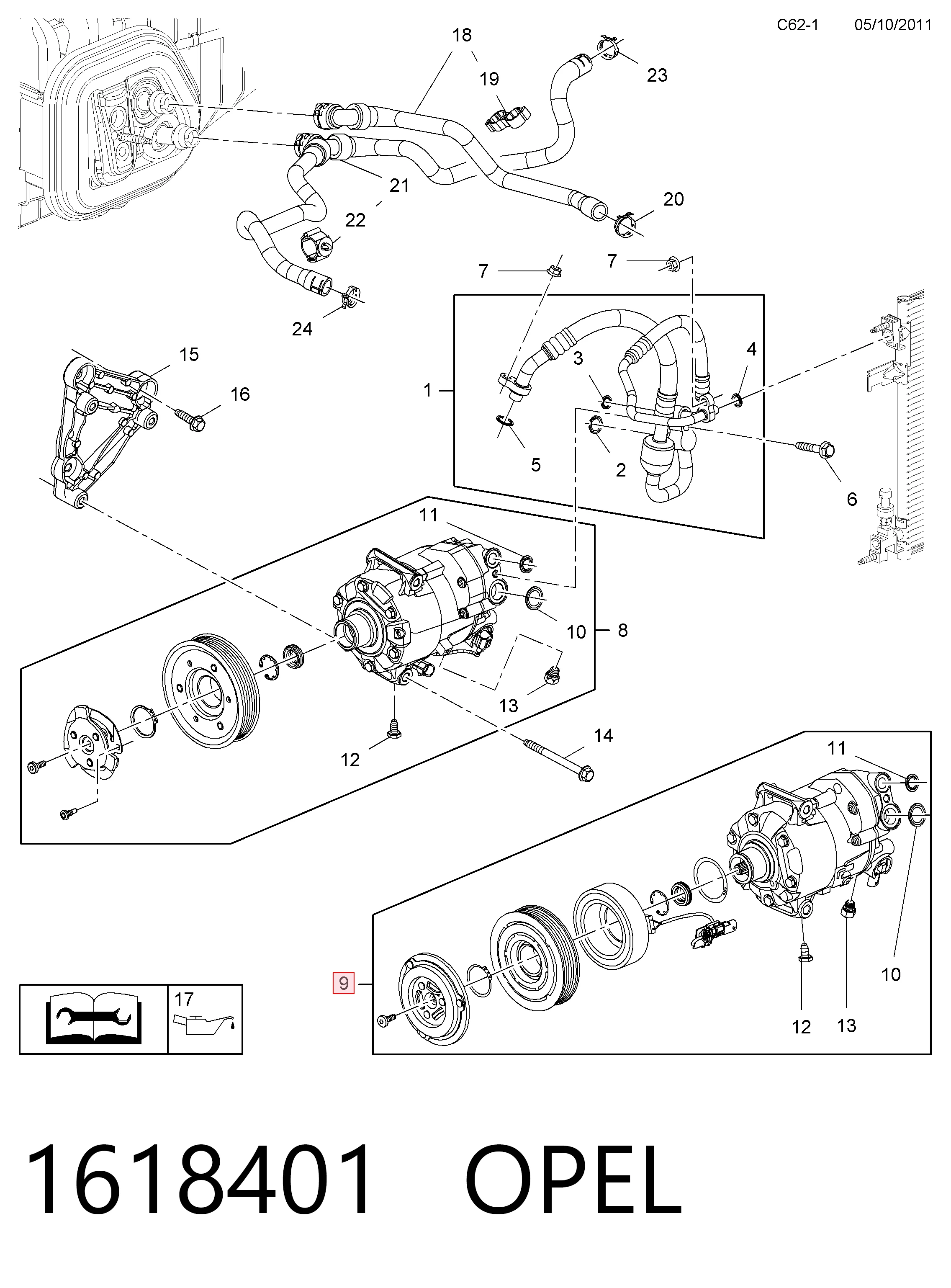 1618401 Opel Компресор холодоагенту