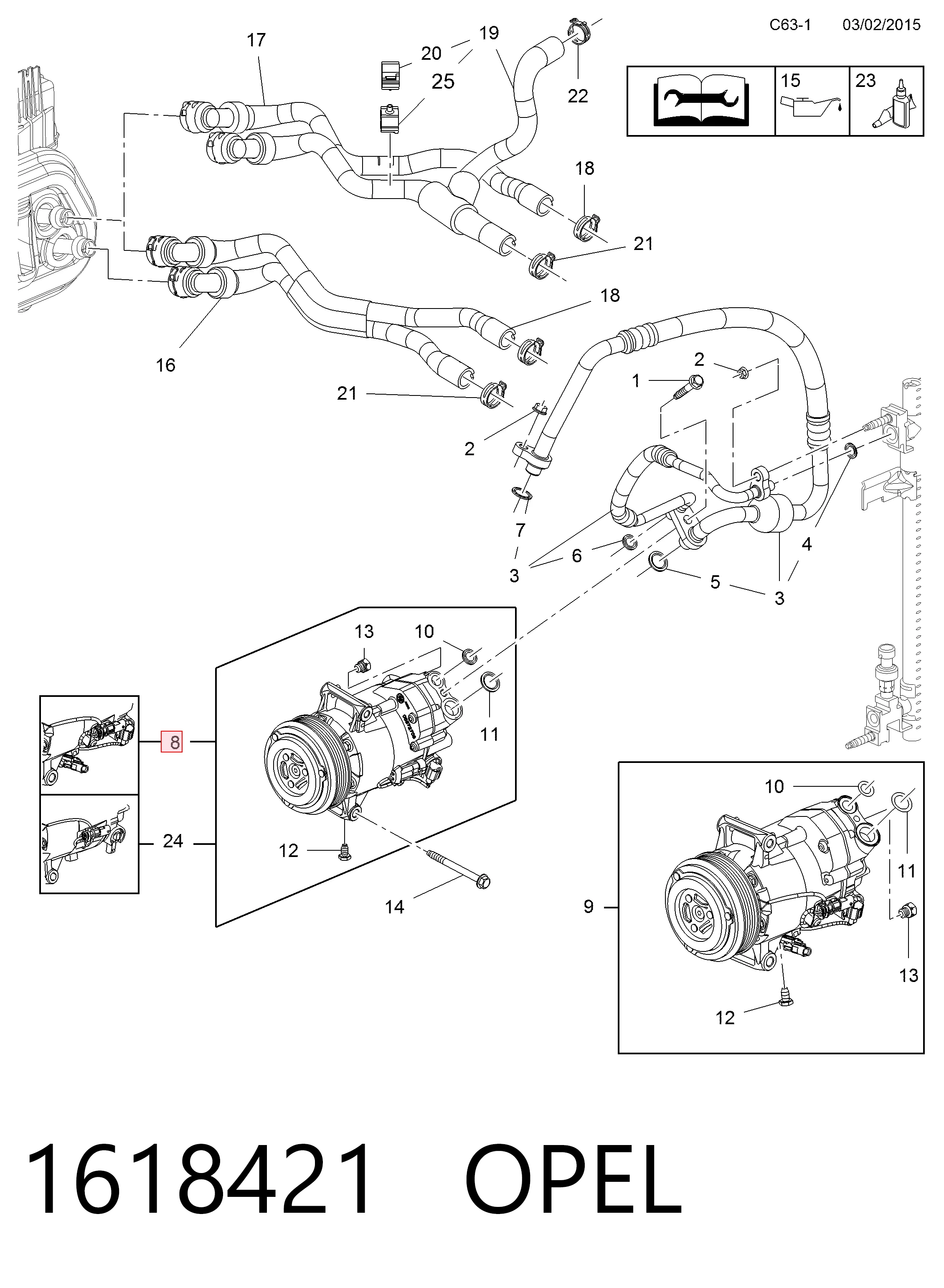 1618421 Opel Компресор холодоагенту