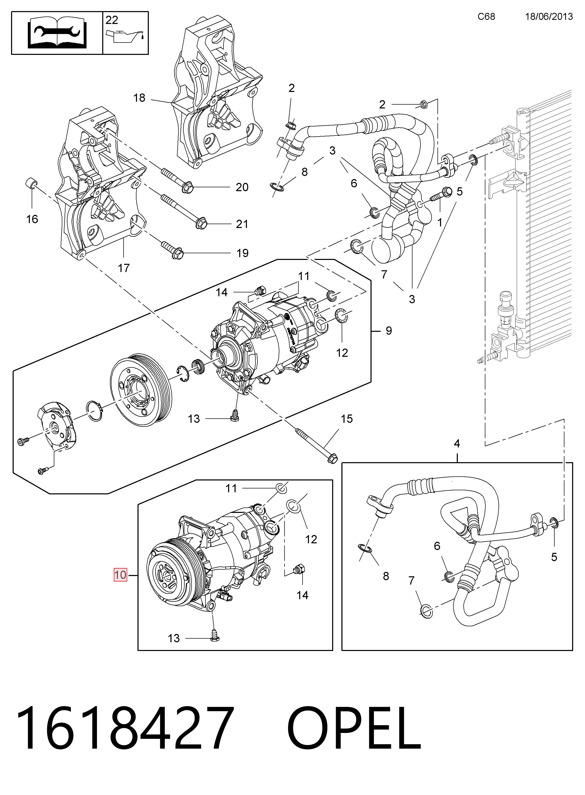 1618427 Opel Компресор холодоагенту