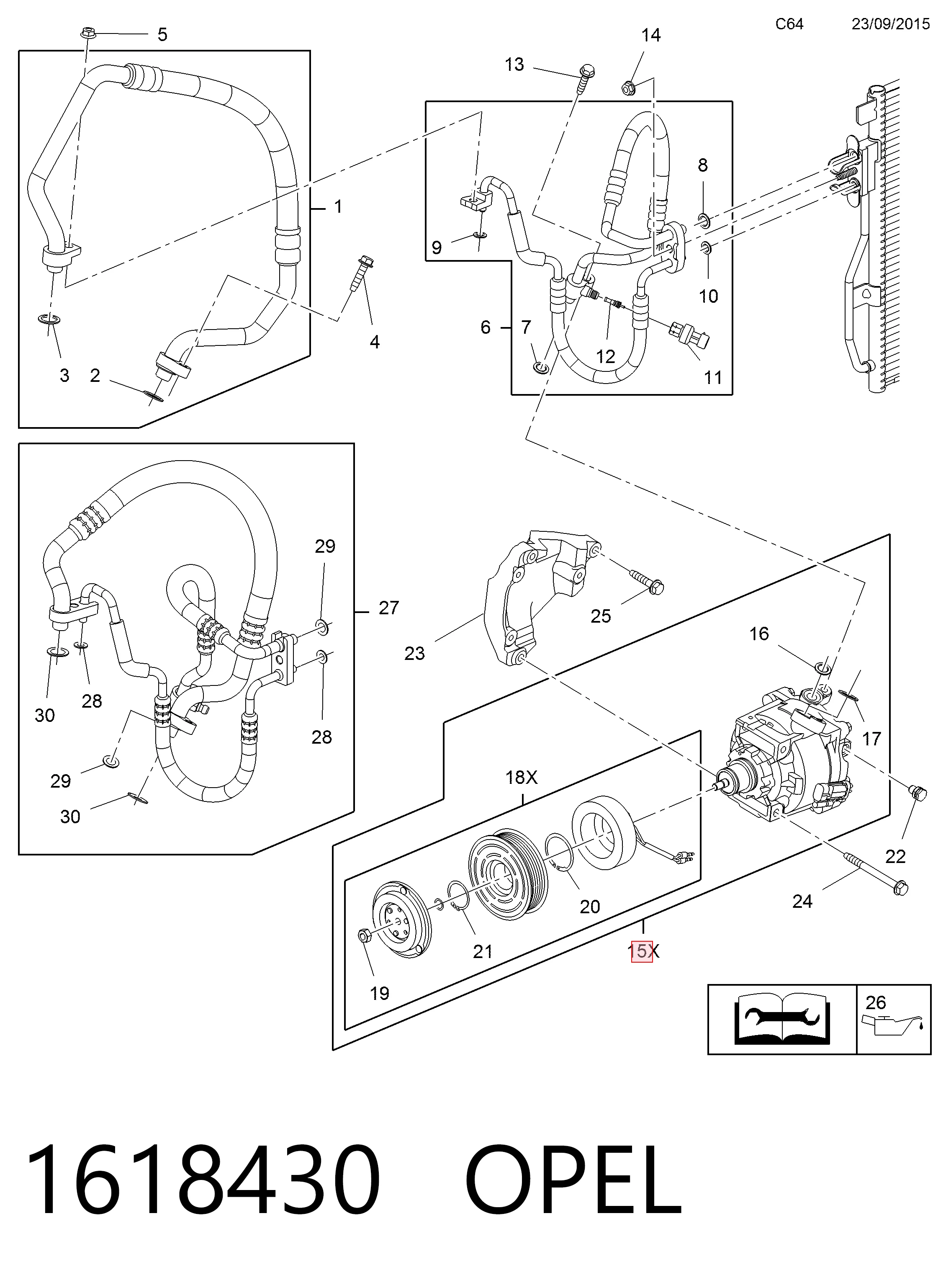 1618430 Opel Компресор холодоагенту