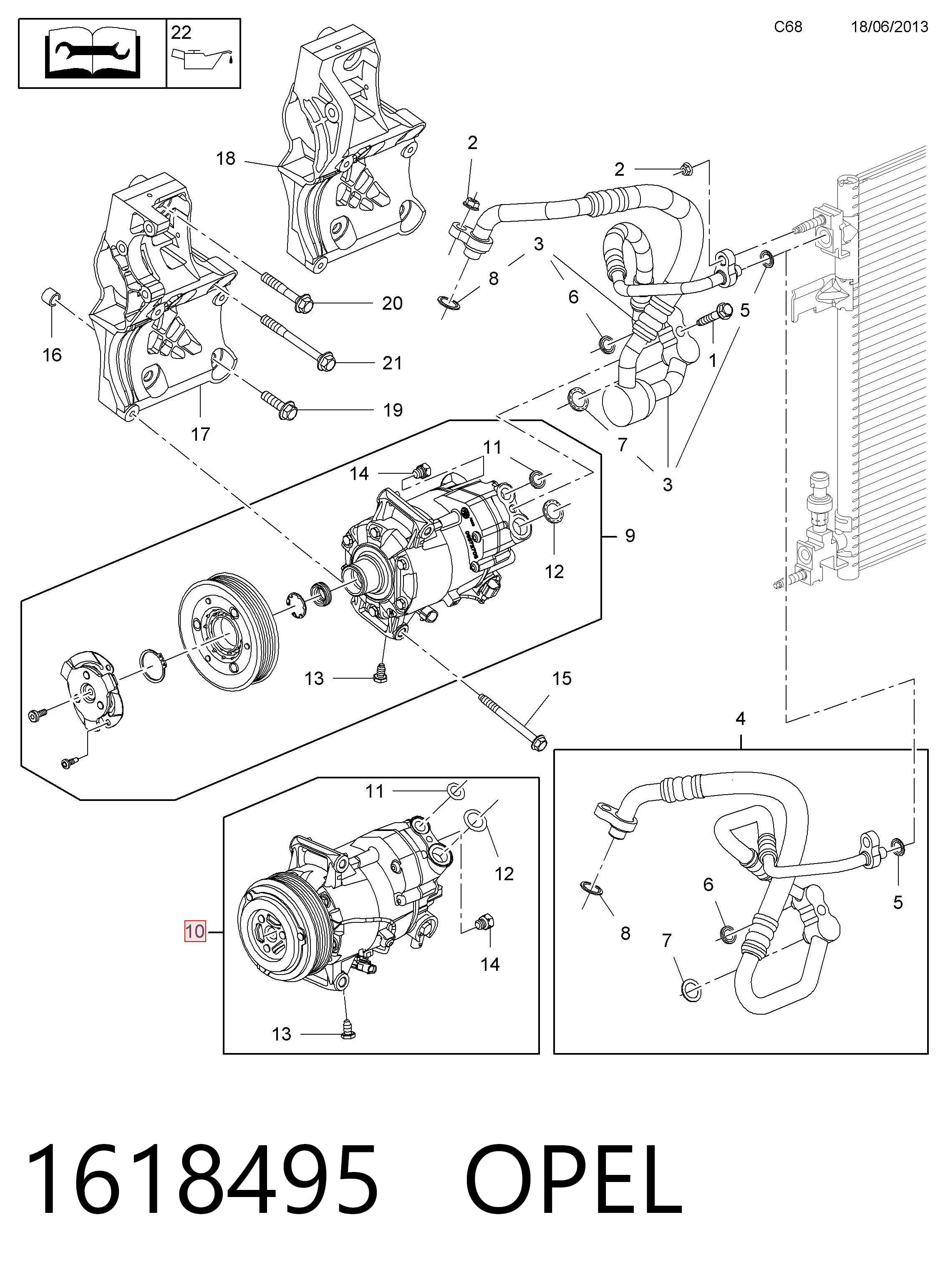 1618495 Opel Компресор холодоагенту