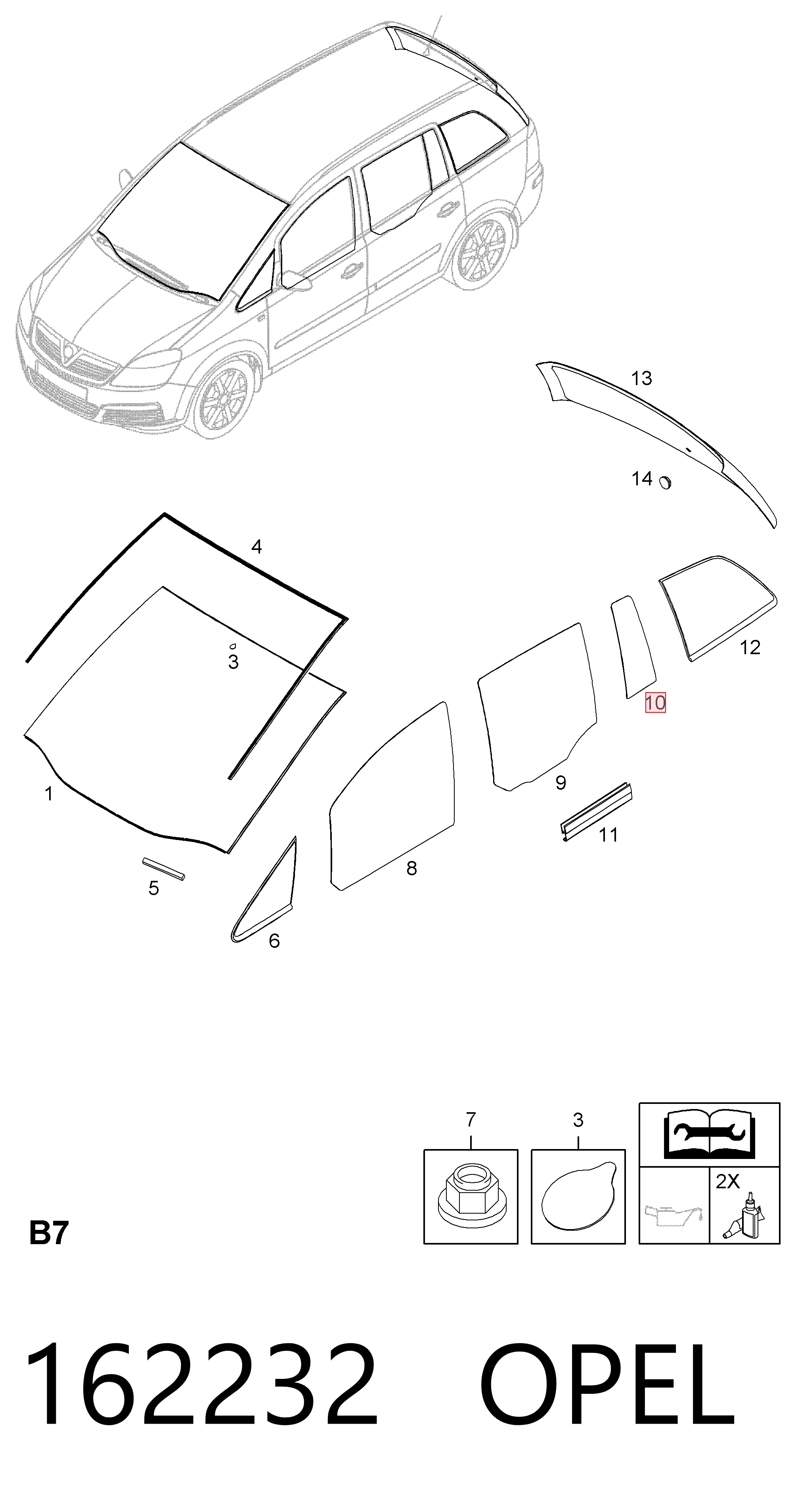 Накладка лобового скла GS5210P110X Sekurit