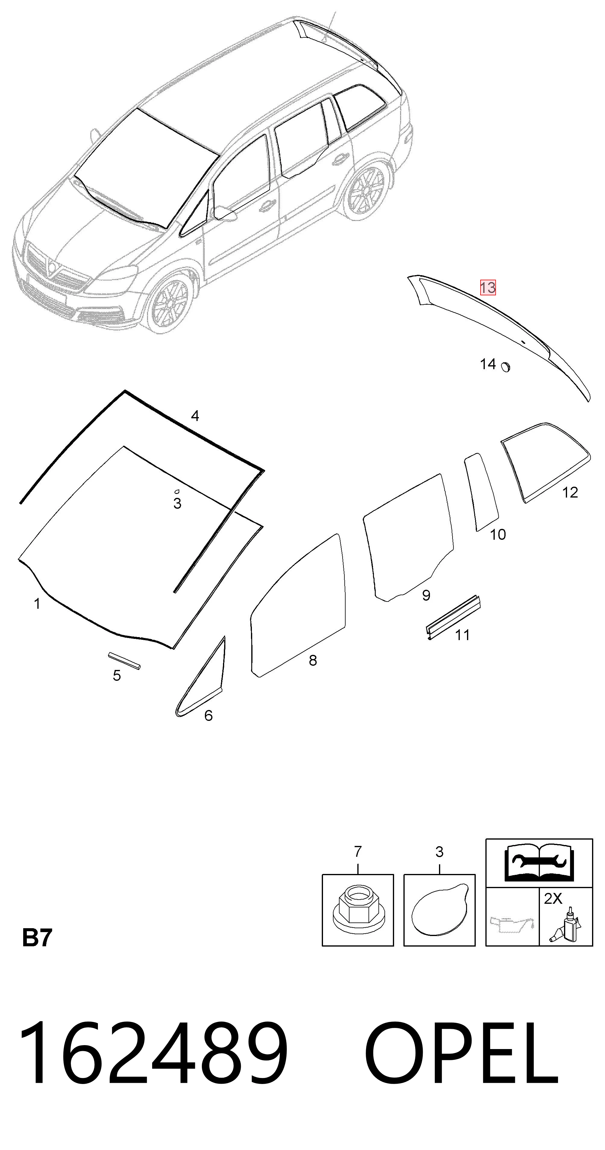 Скло третіх/п'ятих дверей General Motors 13167402 ціна, від 88.43 USD