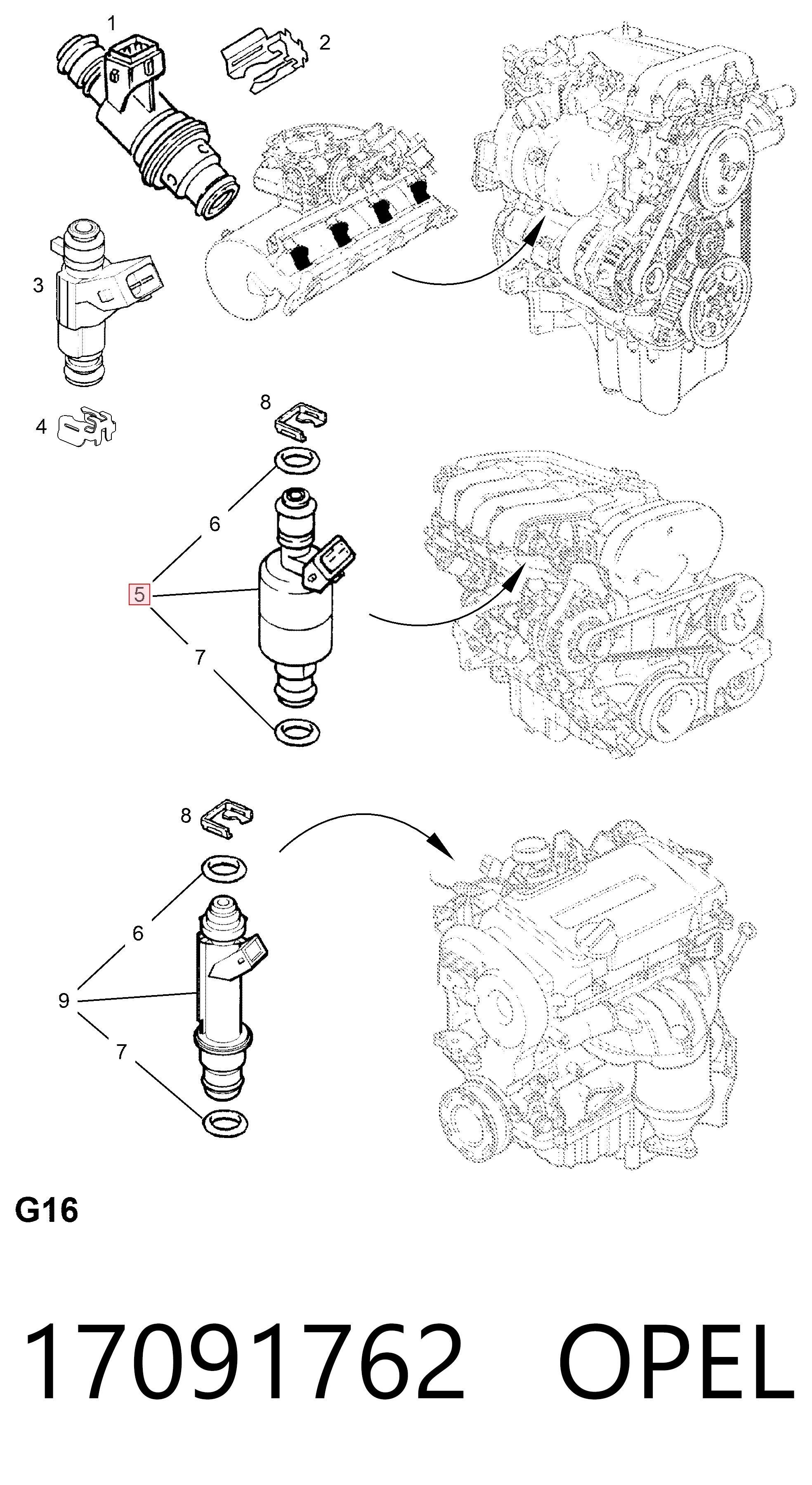 Купити Паливні форсунки Opel Astra F 51, 52, F35, M35