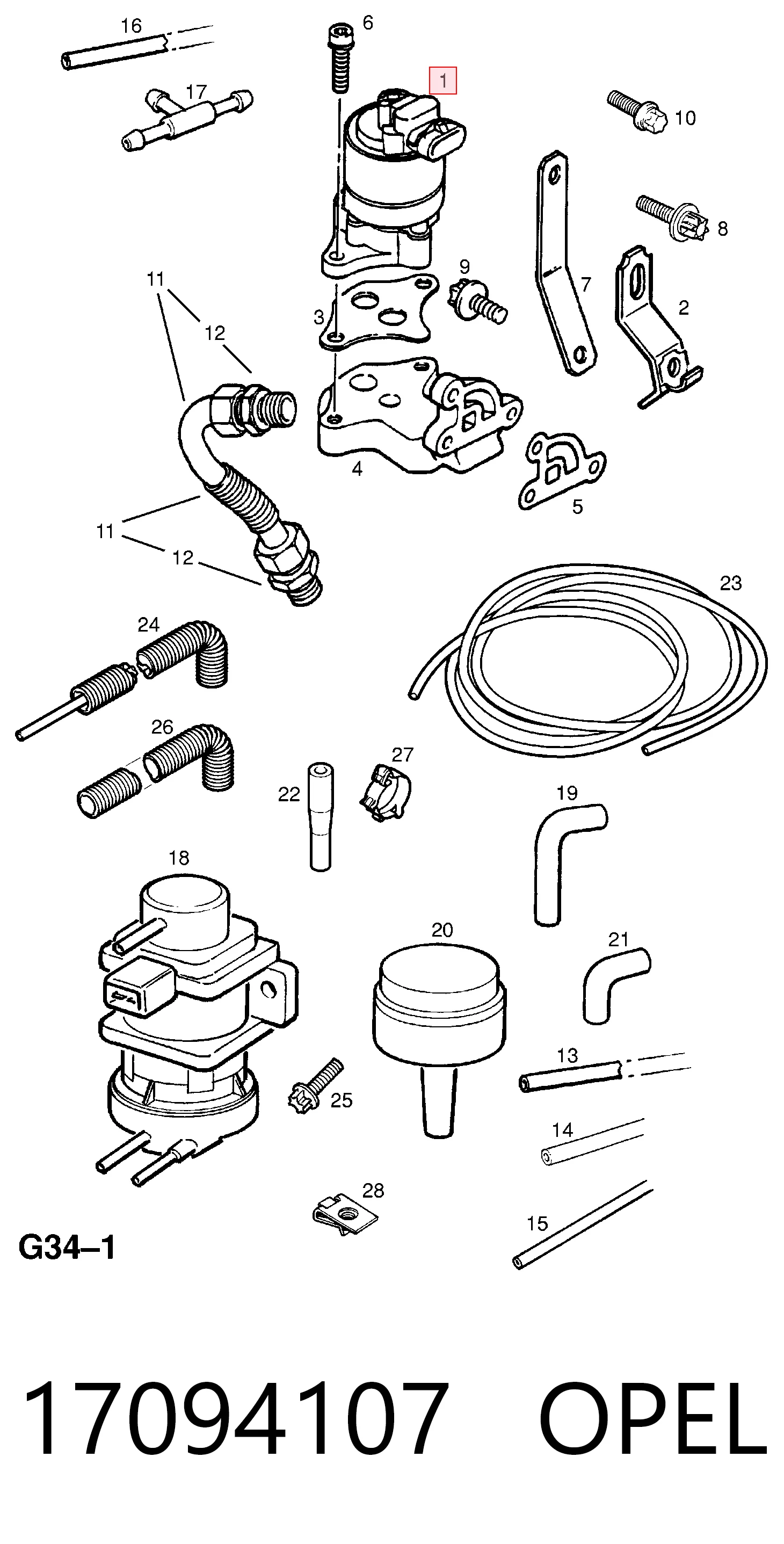Клапан EGR Magneti Marelli EV053 ціна, від 52.42 USD