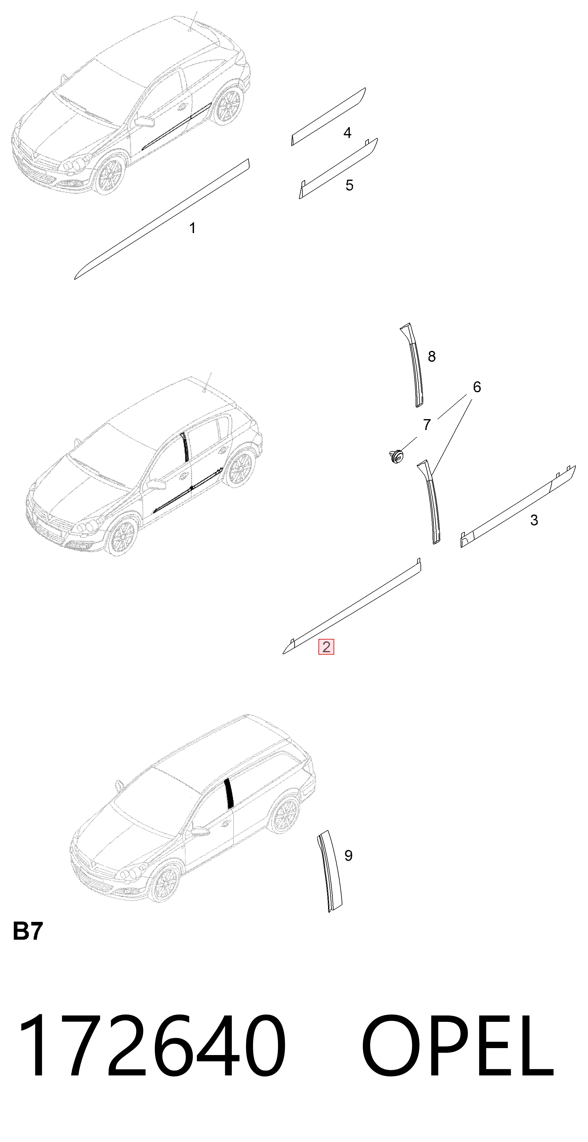 Молдинг передньої лівої двері Polcar 55090033 ціна, від 18.53 USD