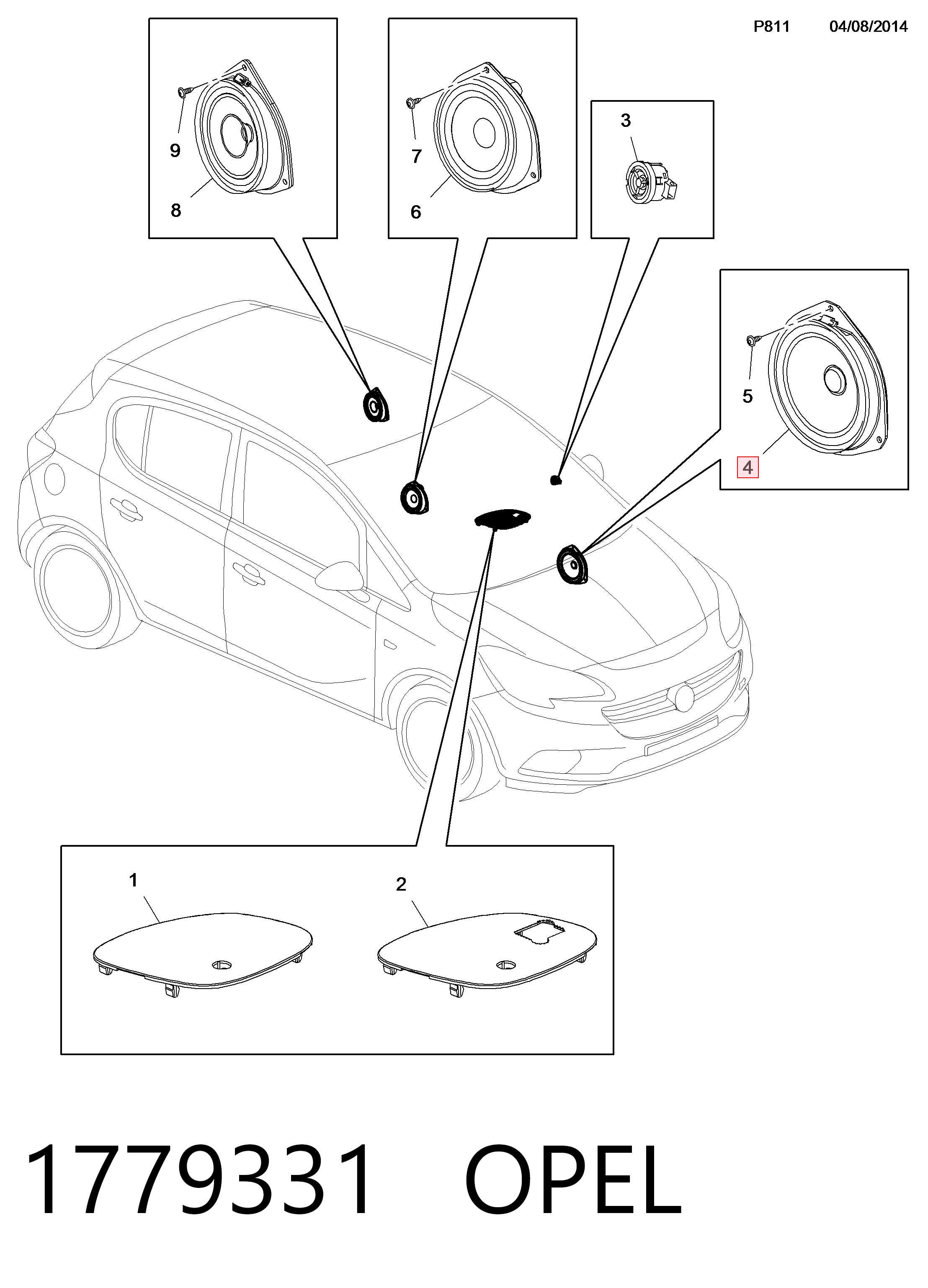 13448447 Peugeot/Citroen Динамік передній