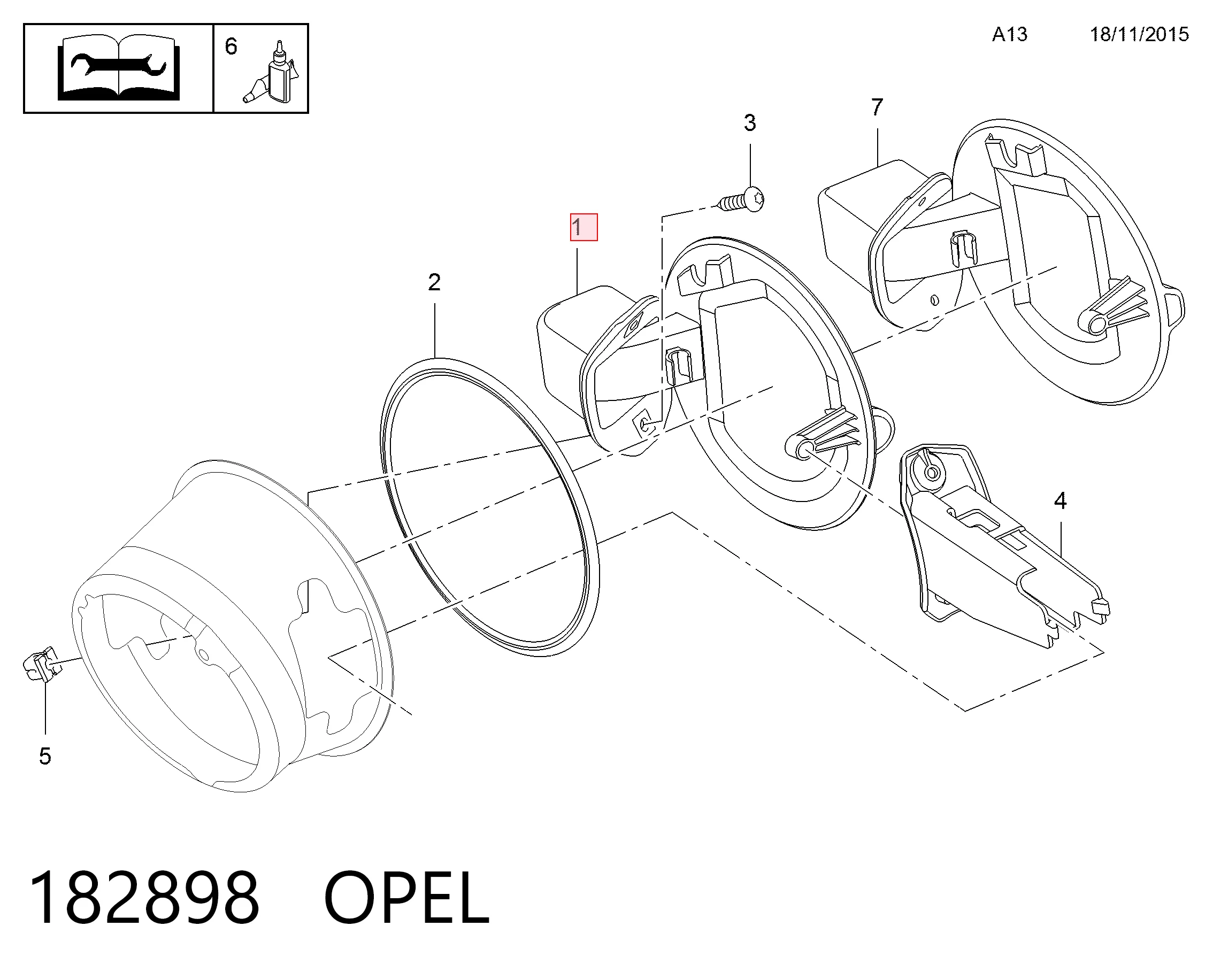 Дверцята бензобака на Opel Vectra C 