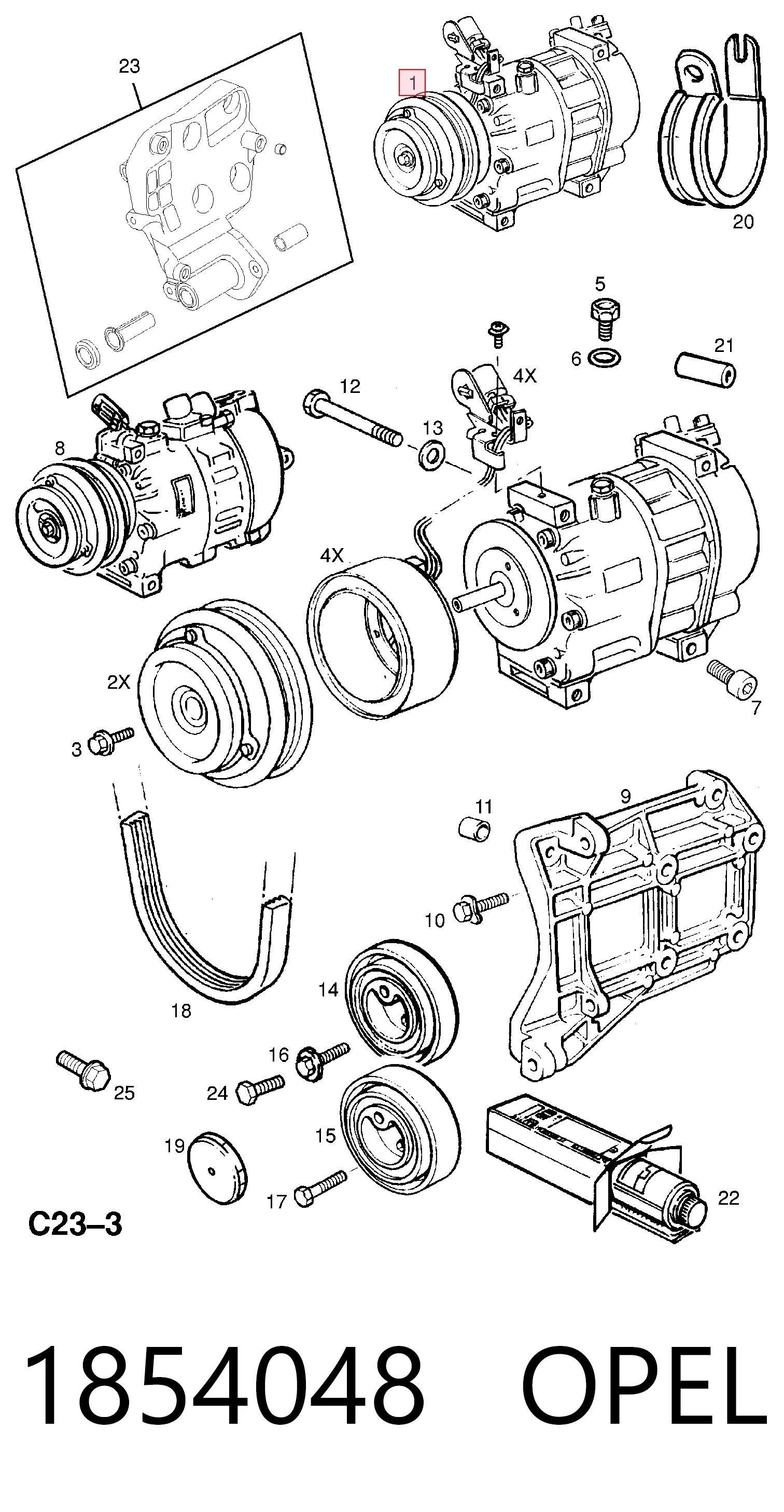 Компресор кондиціонера 9196940 General Motors