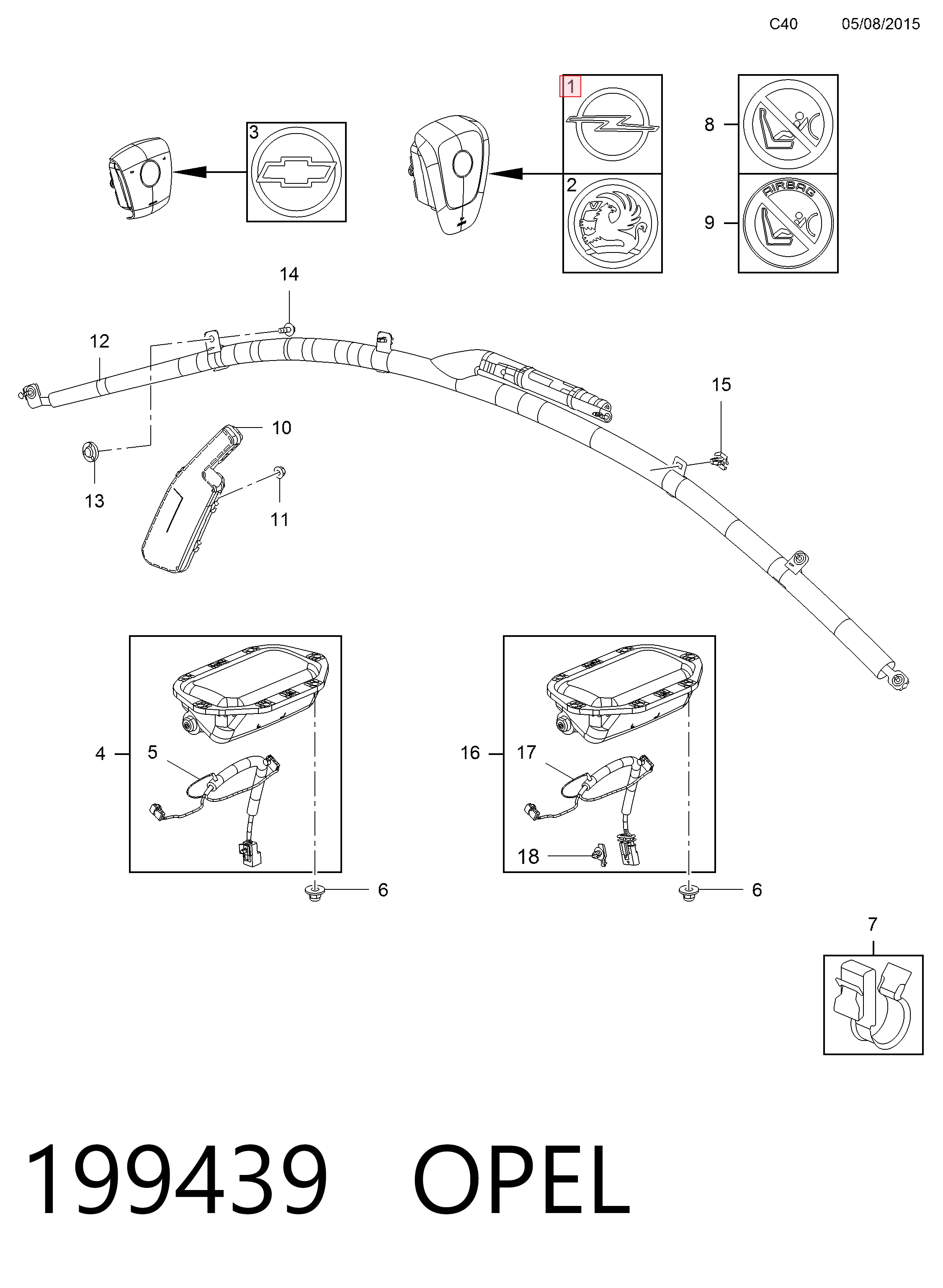 22992534 General Motors Подушка безпеки, водійська, AIRBAG