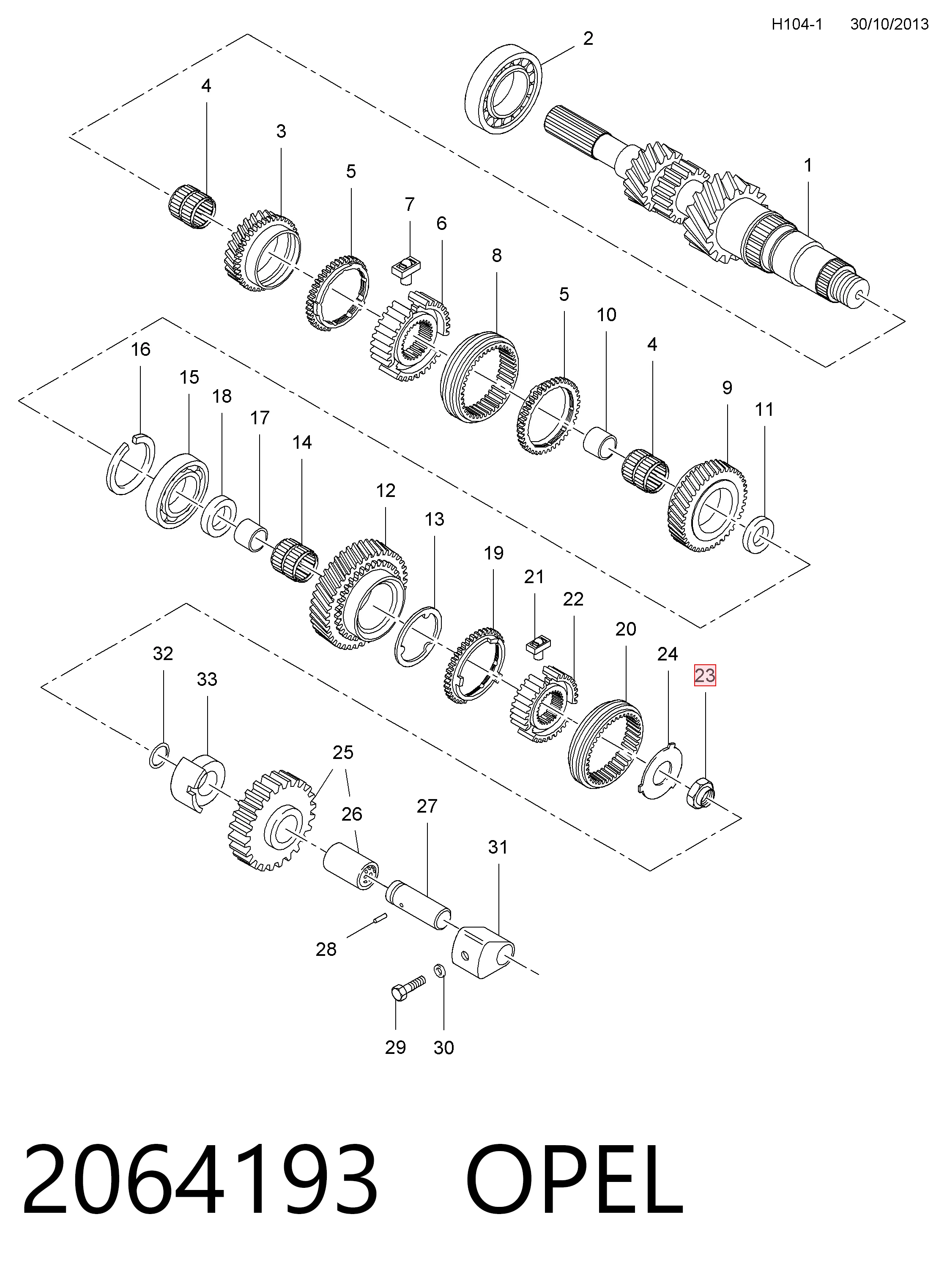 55205025 General Motors Гайка валу КПП