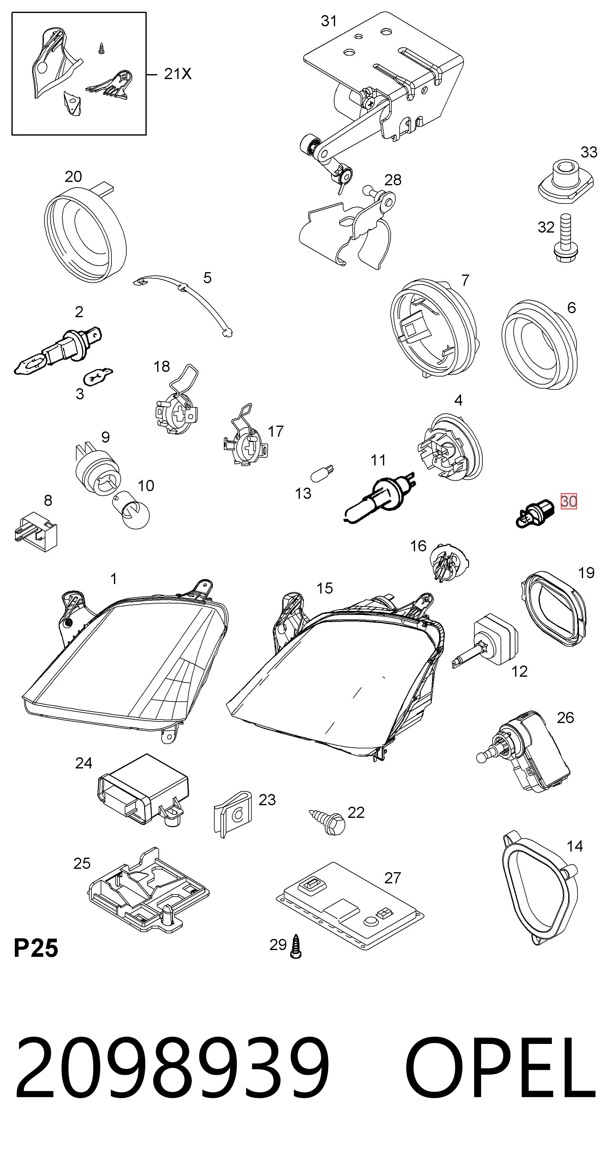 Лампочка 2098939 General Motors