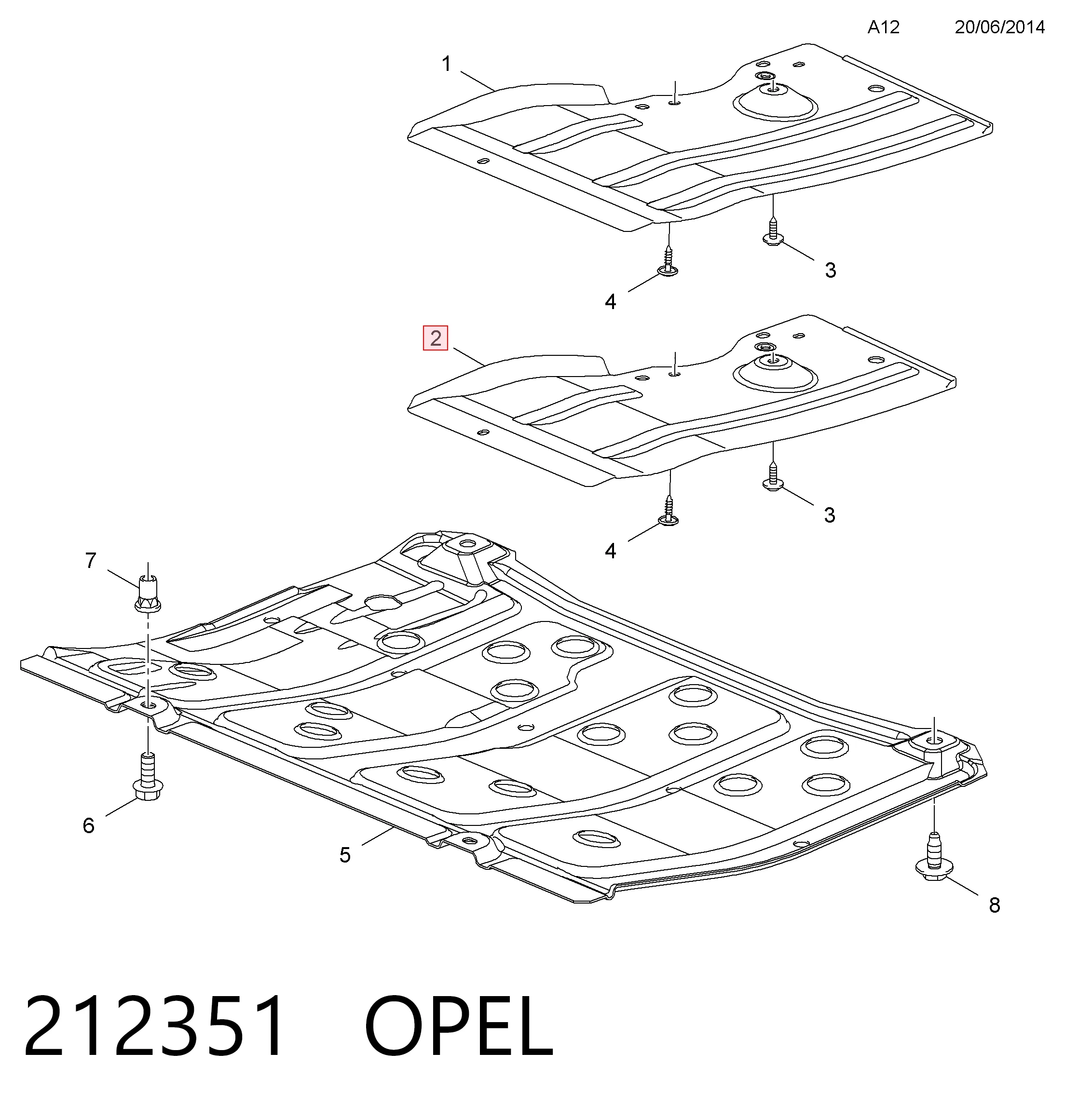 13432628 Opel Захист двигуна, правий