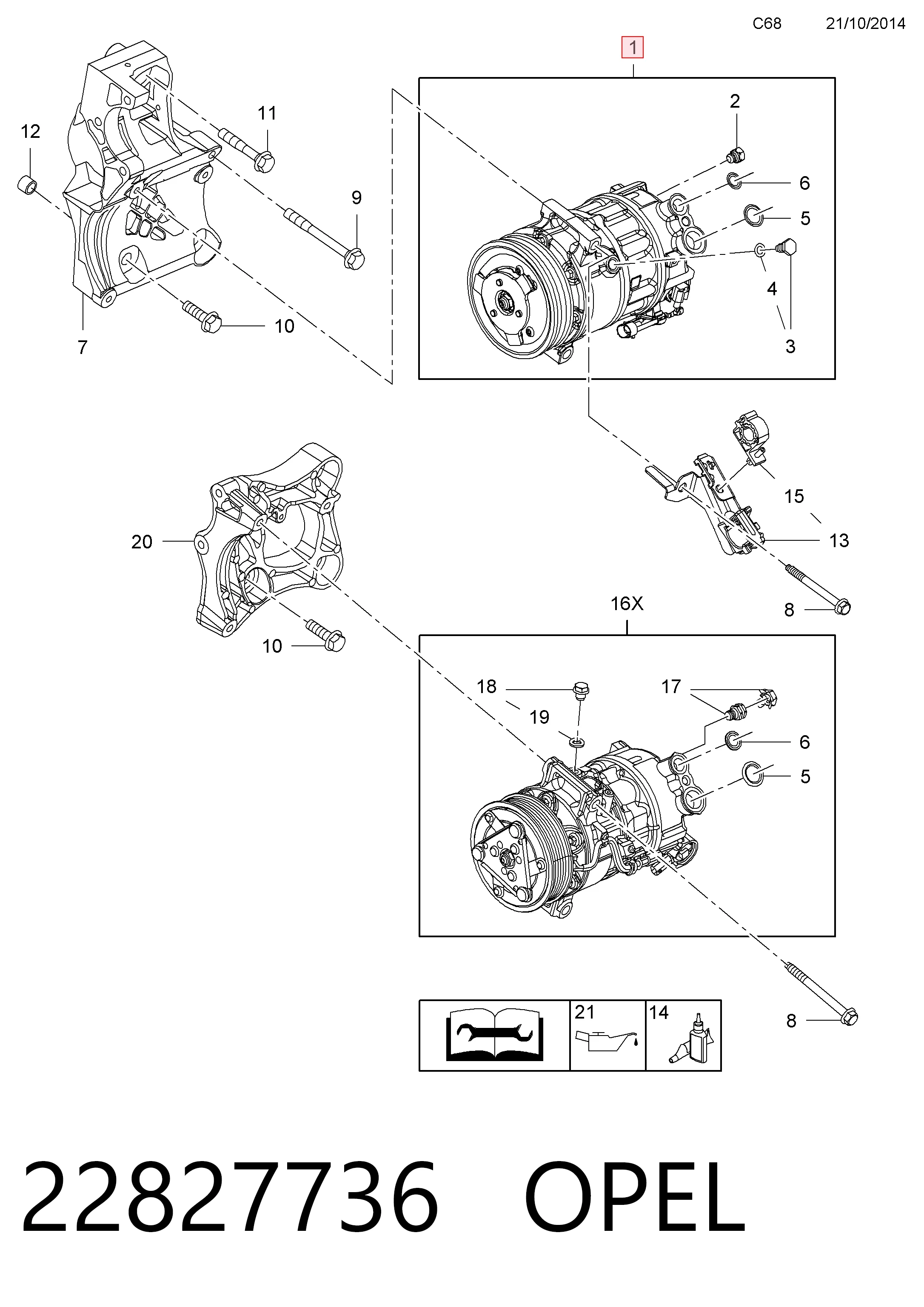 22827736 Opel Компресор холодоагенту