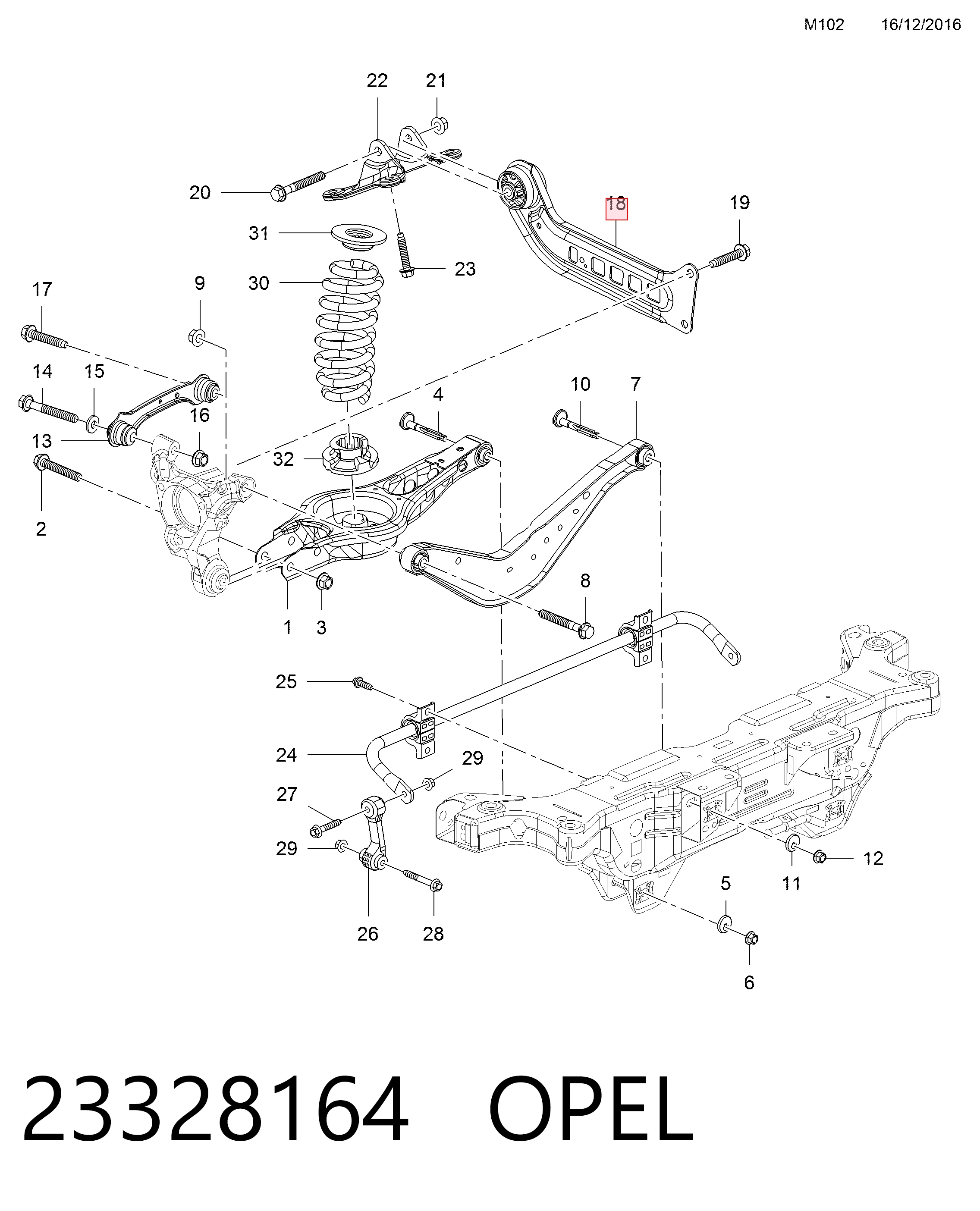 84708929 Peugeot/Citroen Важіль/тяга задньої підвіски подовжній нижній, правий