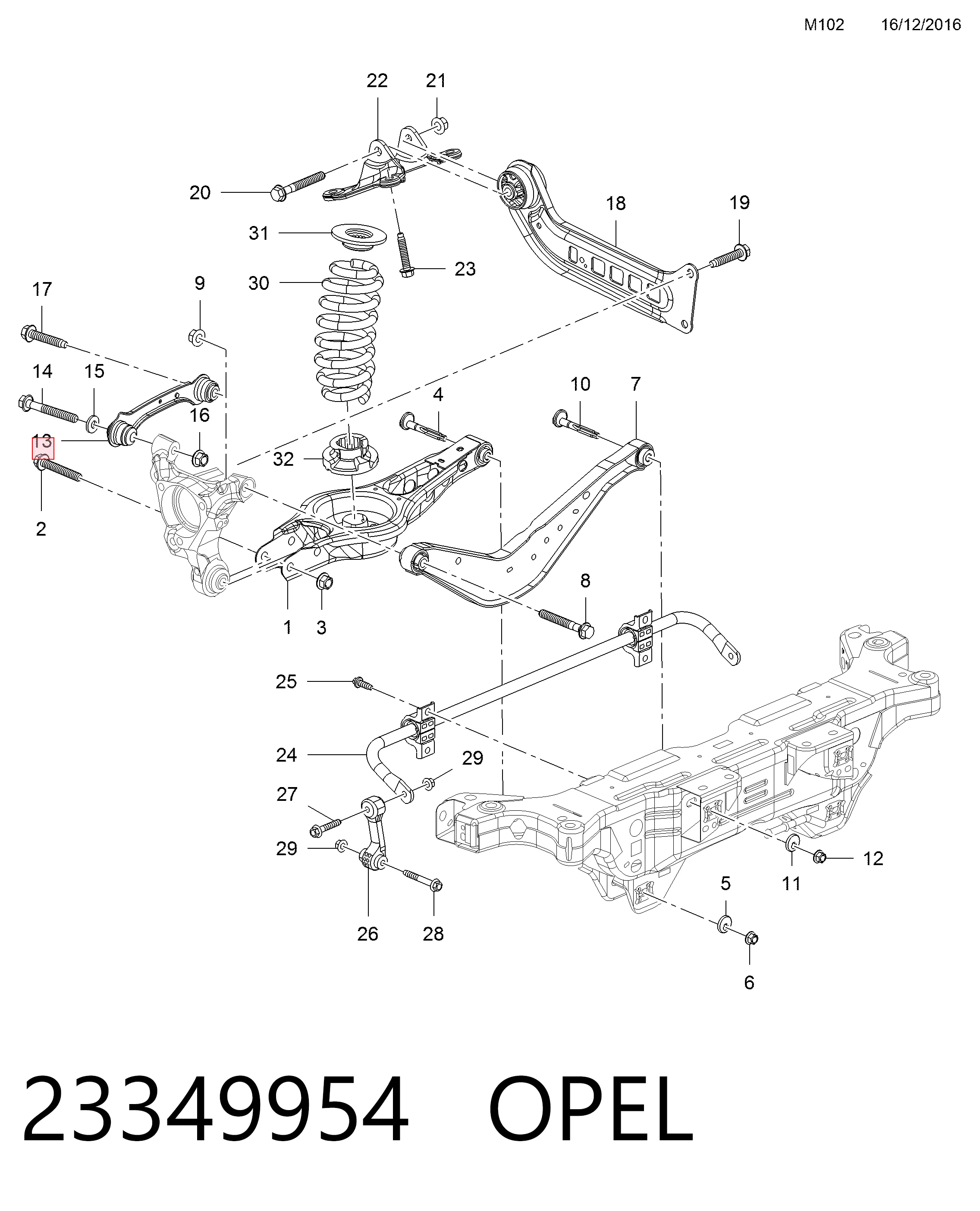 84309092 Peugeot/Citroen Балансир підвіски задній правий
