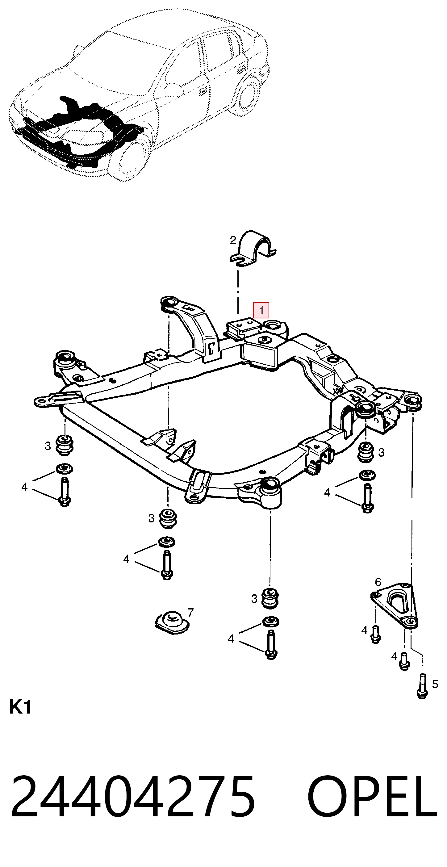 Підрамник передньої підвіски General Motors 95515158 ціна, від 101.35 USD