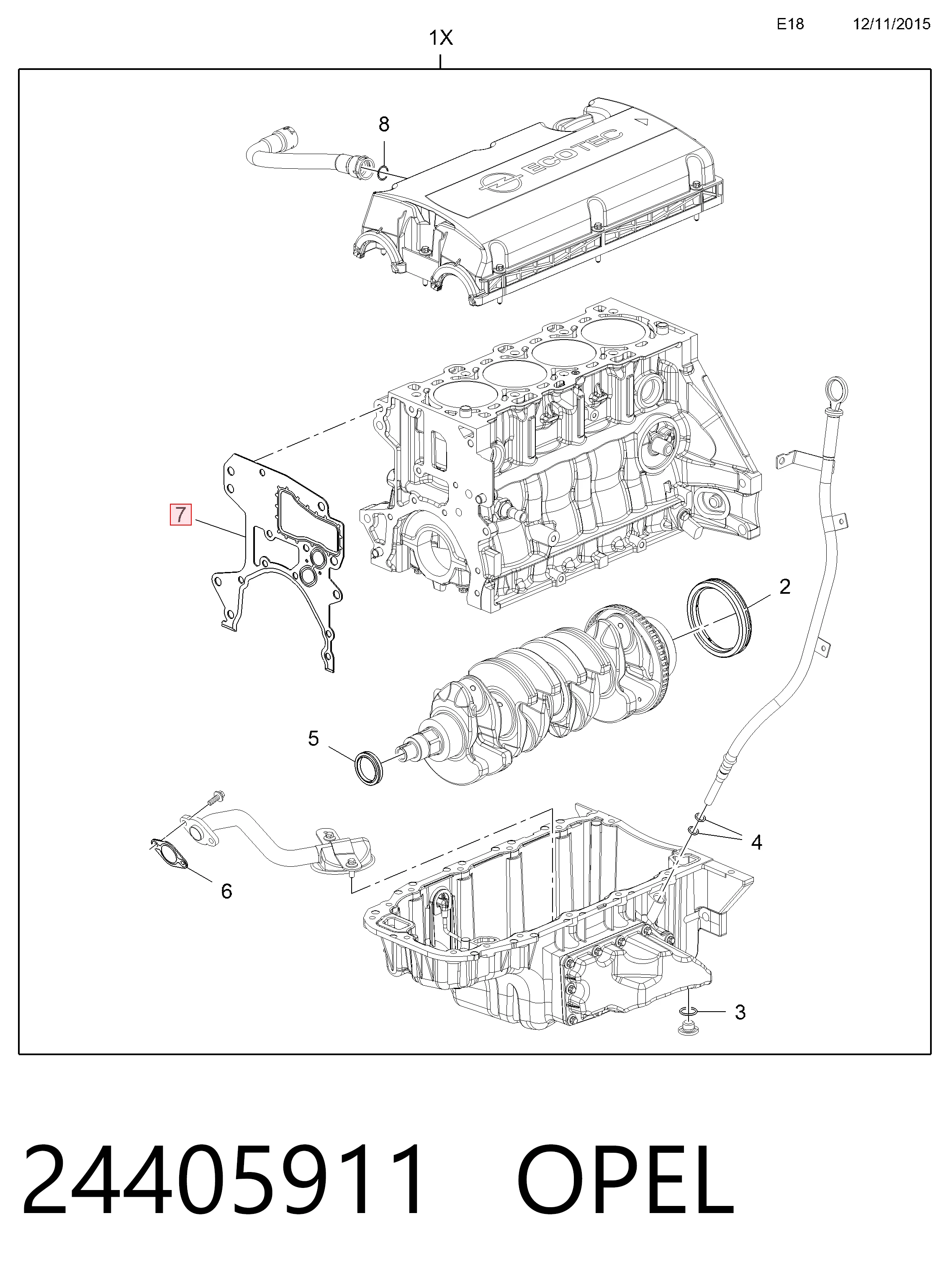 Прокладка передньої кришки двигуна Parts-Mall P1ZC034