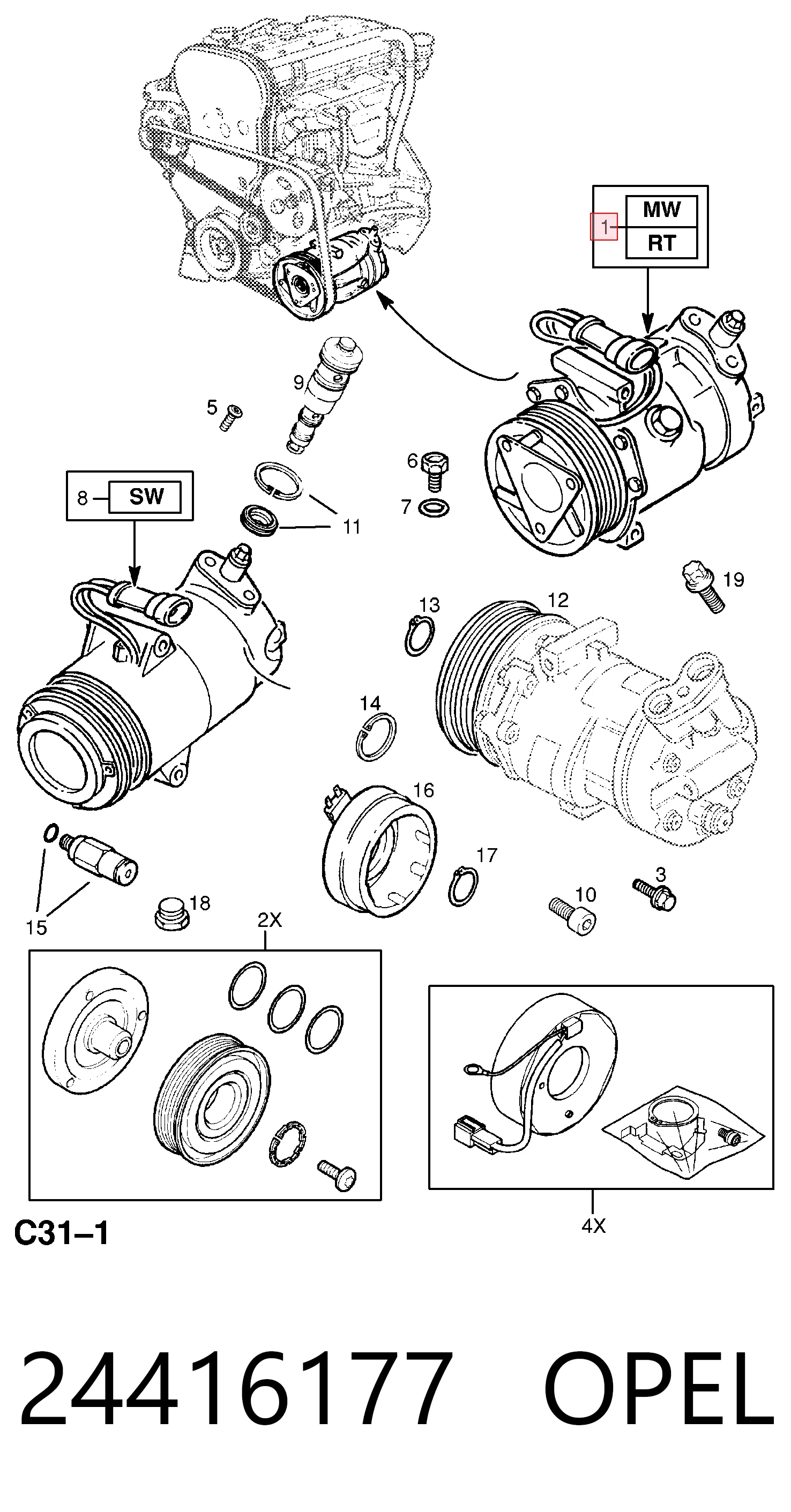 24416177 Opel Компресор холодоагенту