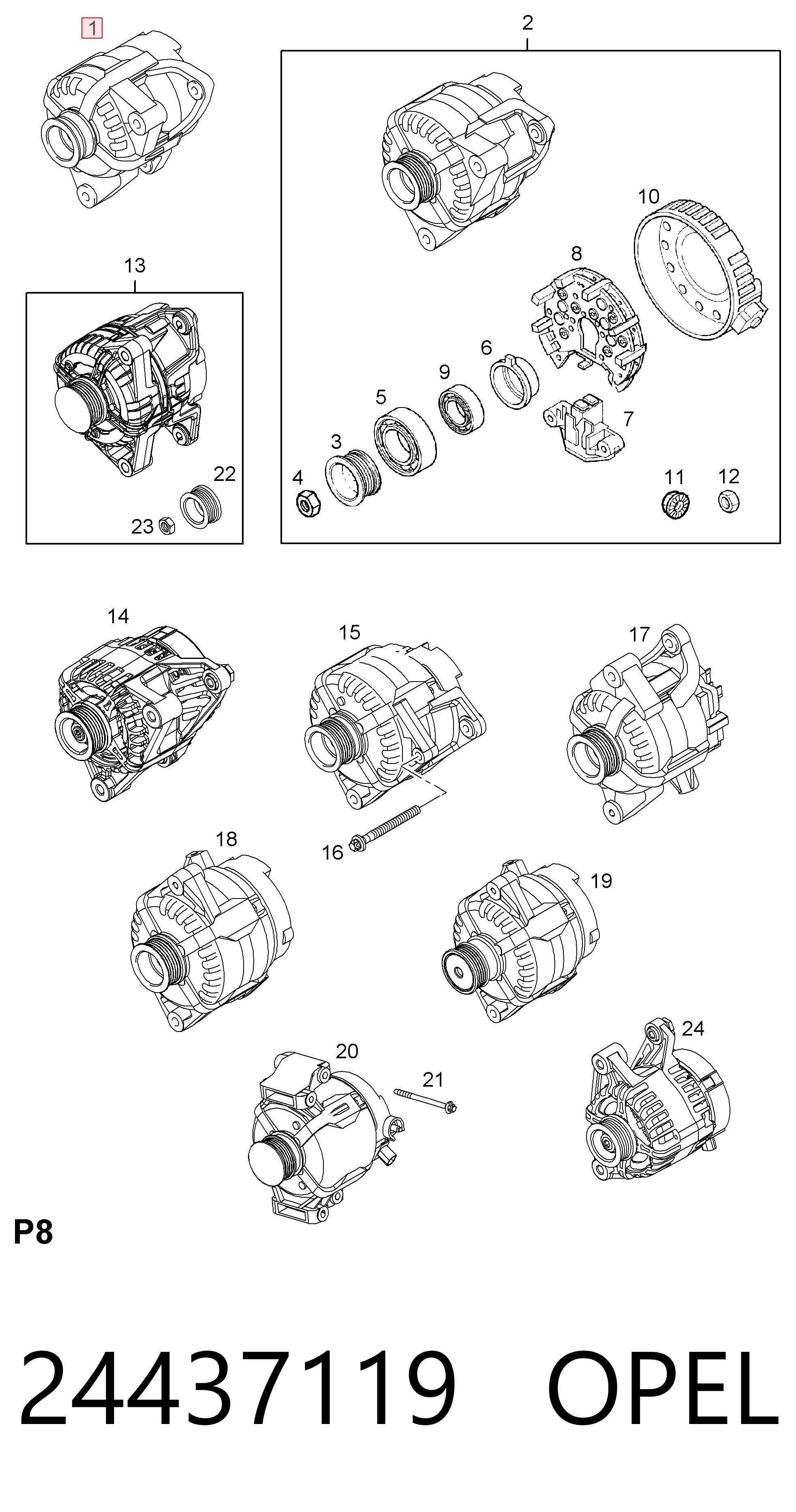 24437119 Opel Авто генератор