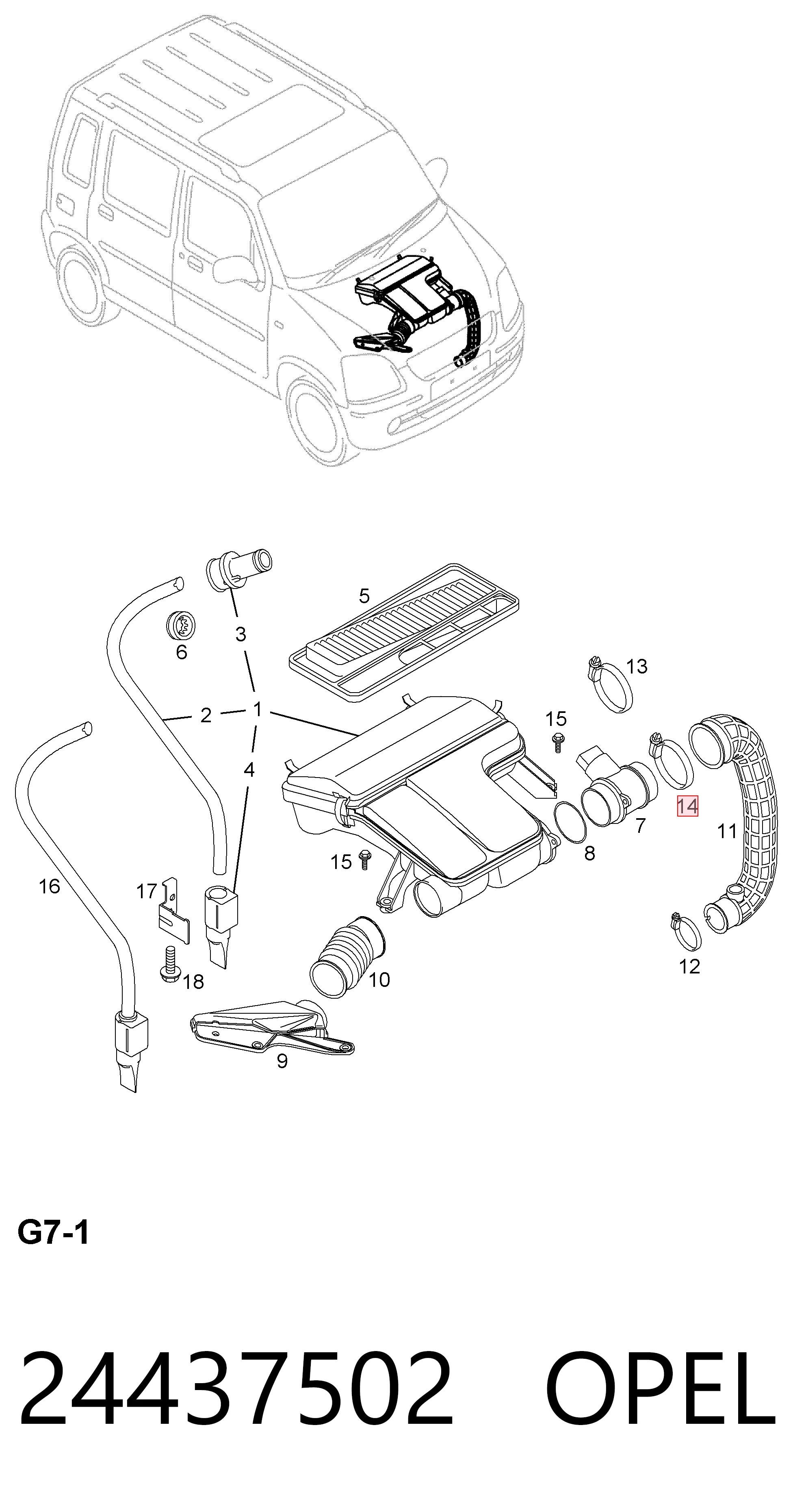 24437502 Opel Датчик витрати повітря