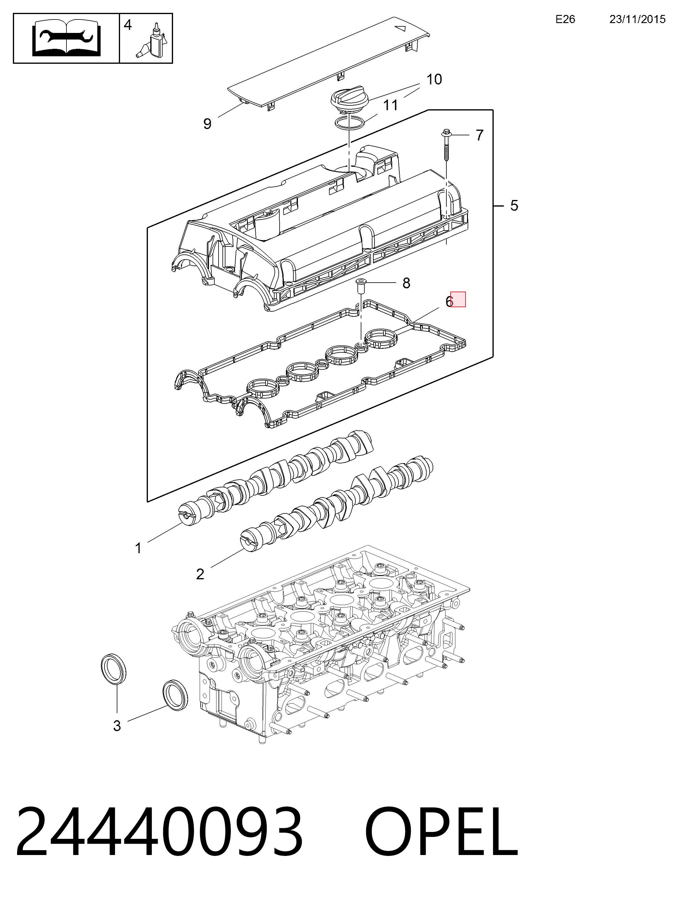 Купити 71739809 Fiat/Alfa/Lancia Прокладка клапанної кришки