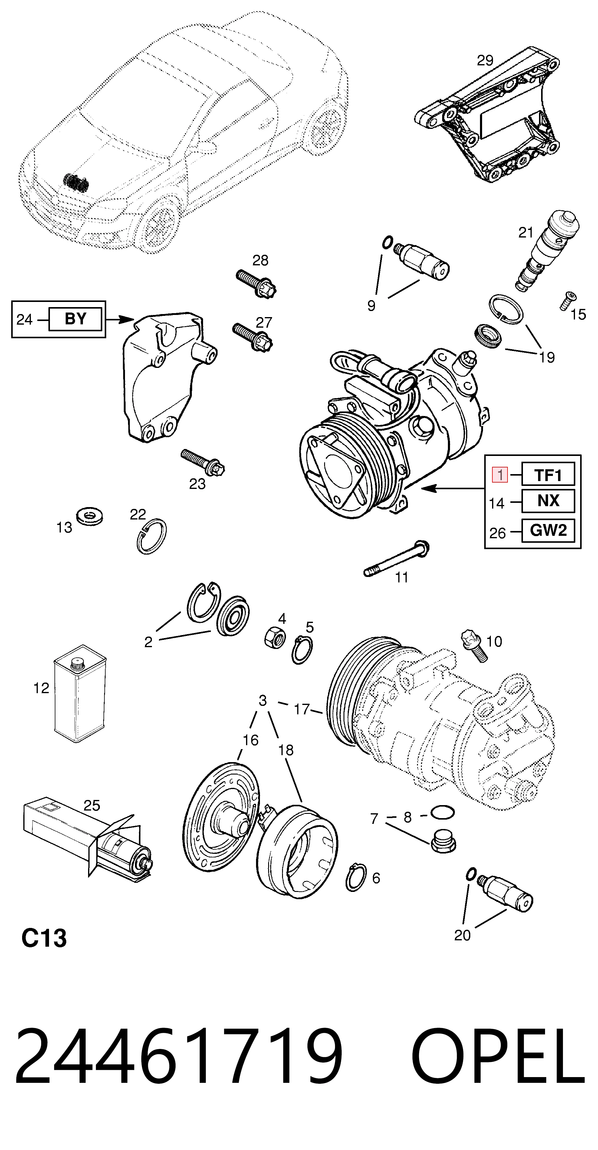 24461719 Opel Компресор холодоагенту