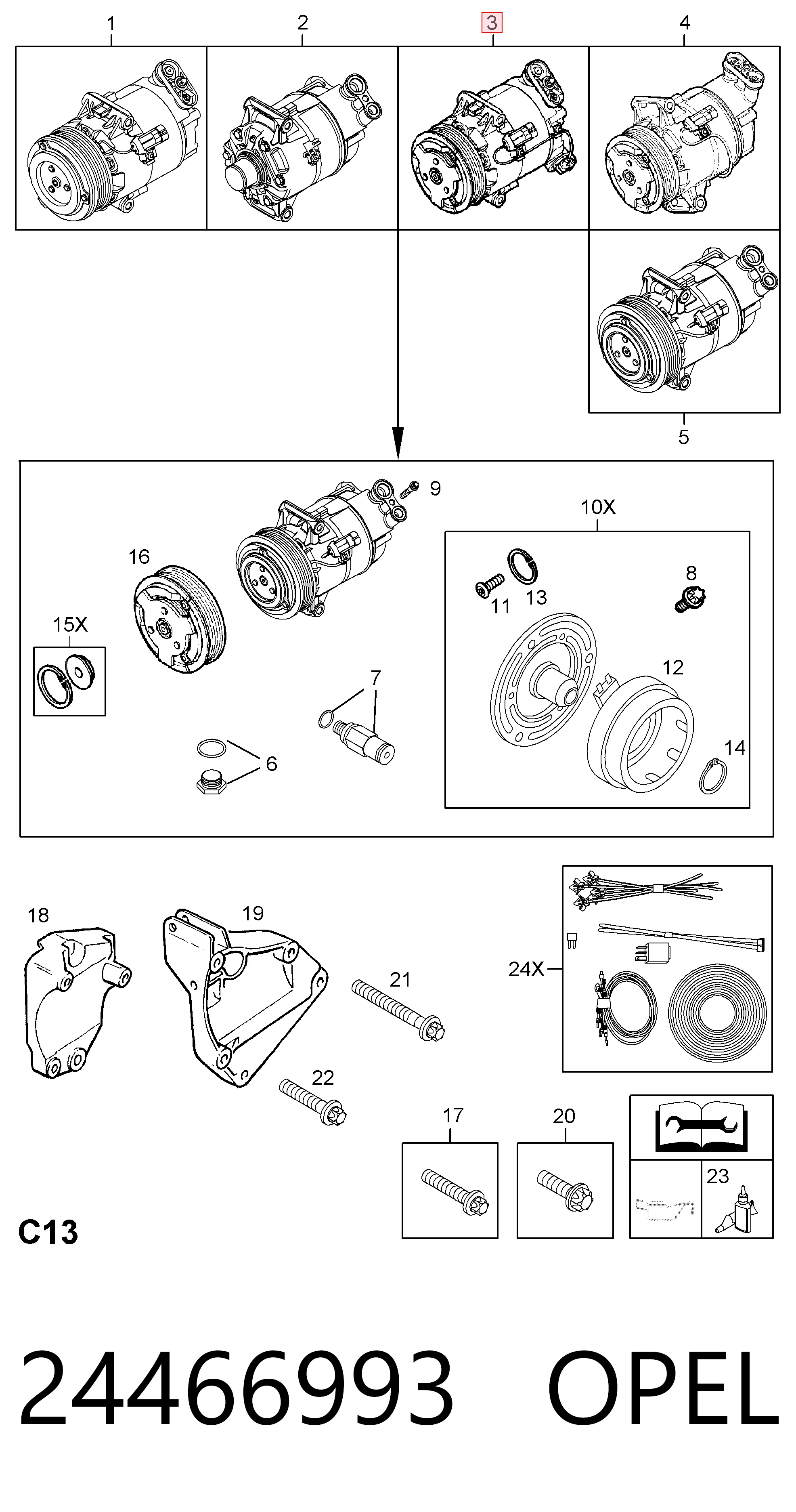 24466993 Opel Компресор холодоагенту
