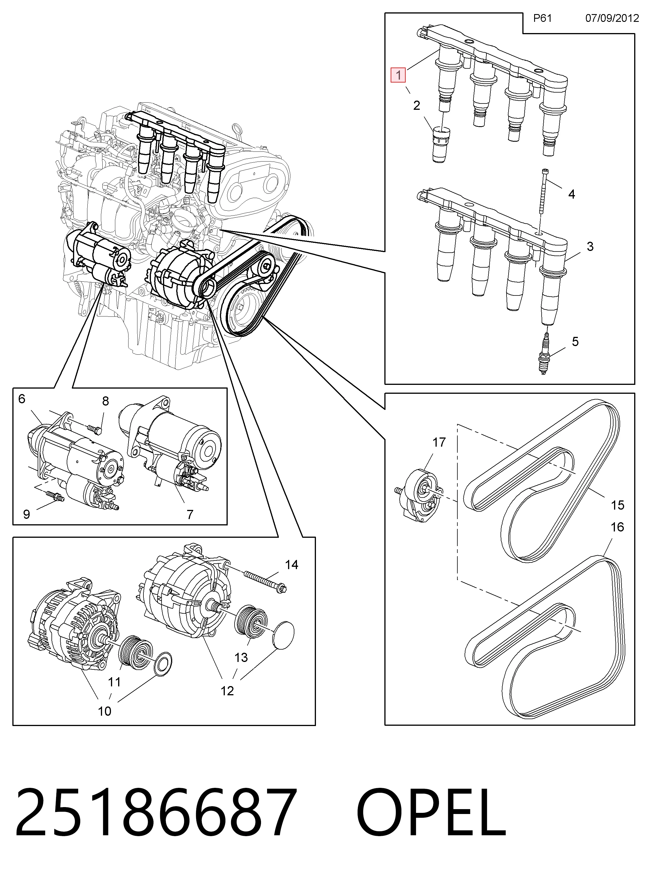 25186687 Opel Котушка запалювання