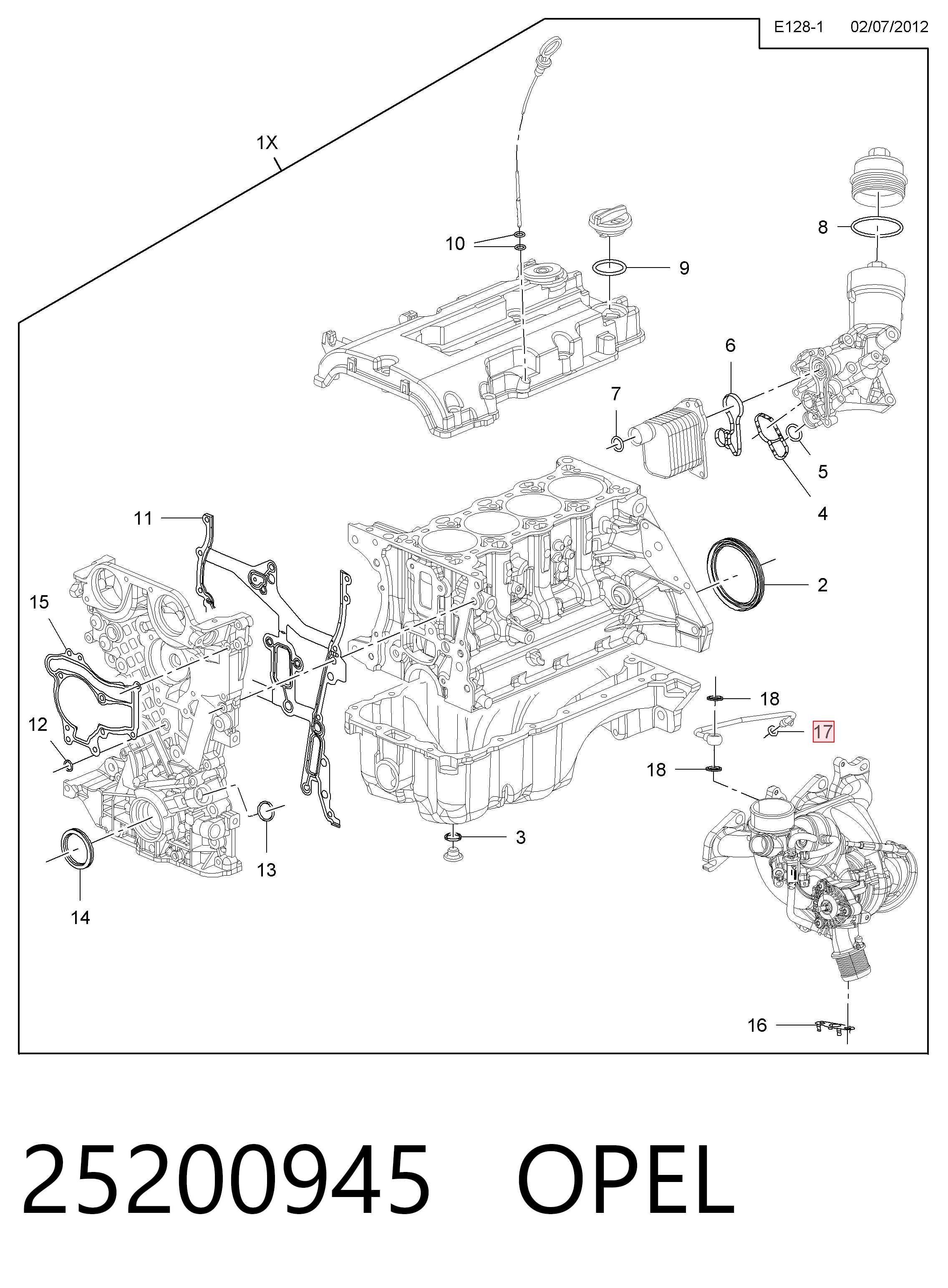 Прокладка шланга подачі масла до турбіни Peugeot/Citroen 55558112 ціна, від 1.28 USD