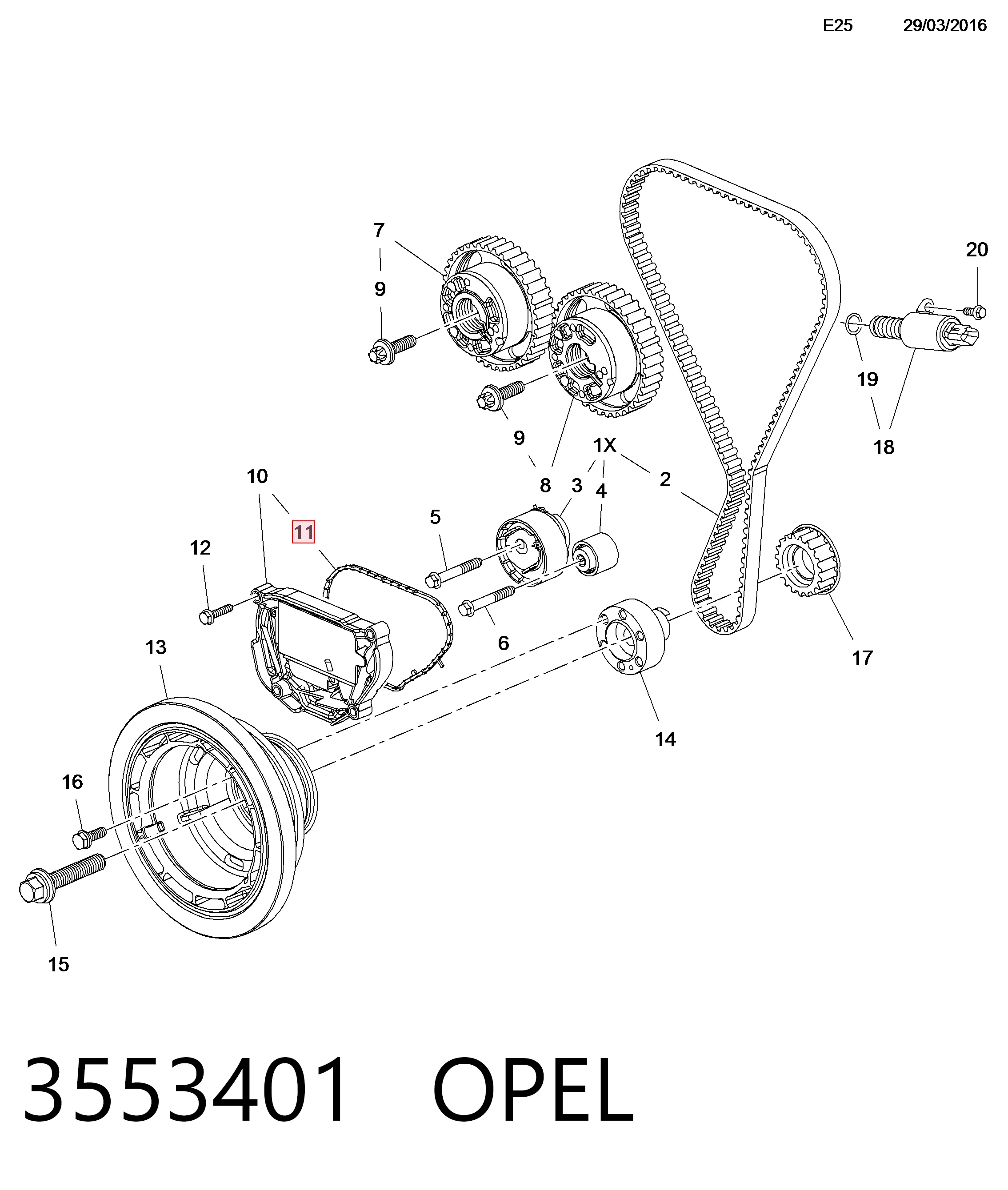 Прокладка передньої кришки двигуна, верхня Peugeot/Citroen 3553401 ціна, від 9.00 USD