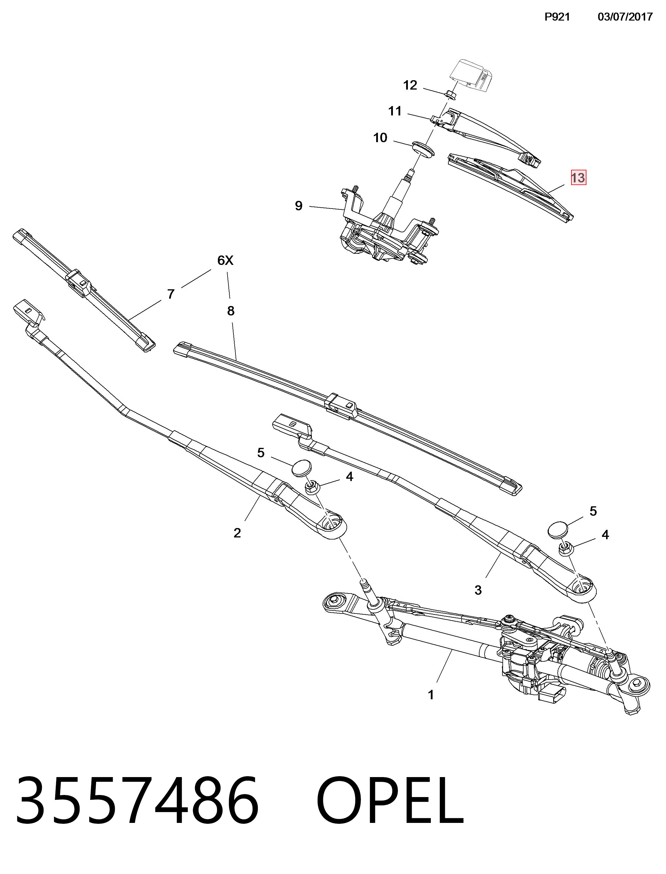 Задня щітка 1629083480 Peugeot/Citroen