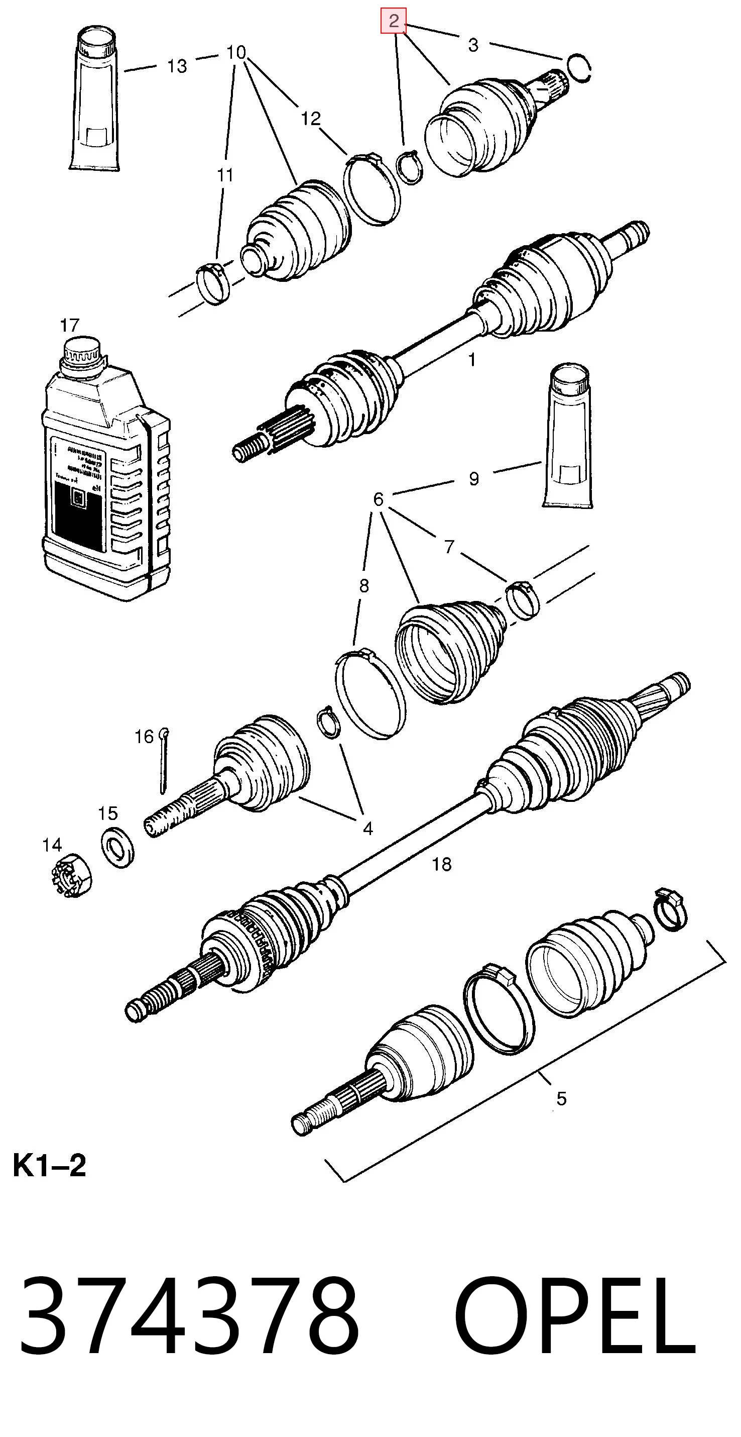 BB7012 Posterparts ШРКШ внутрішній, передній