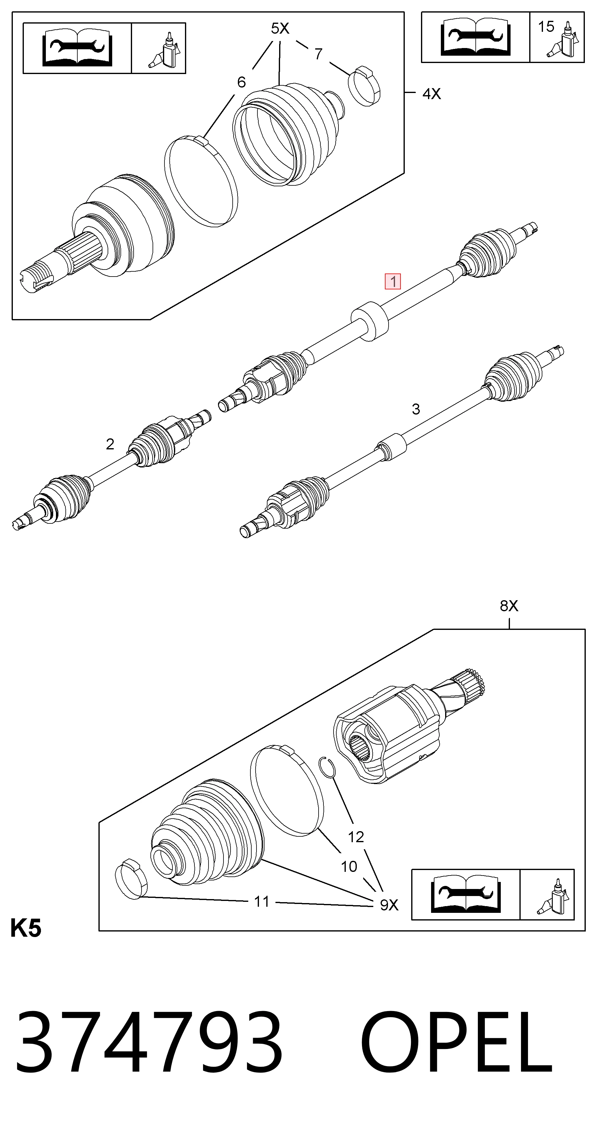 Купити 13150503 Peugeot/Citroen Піввісь права