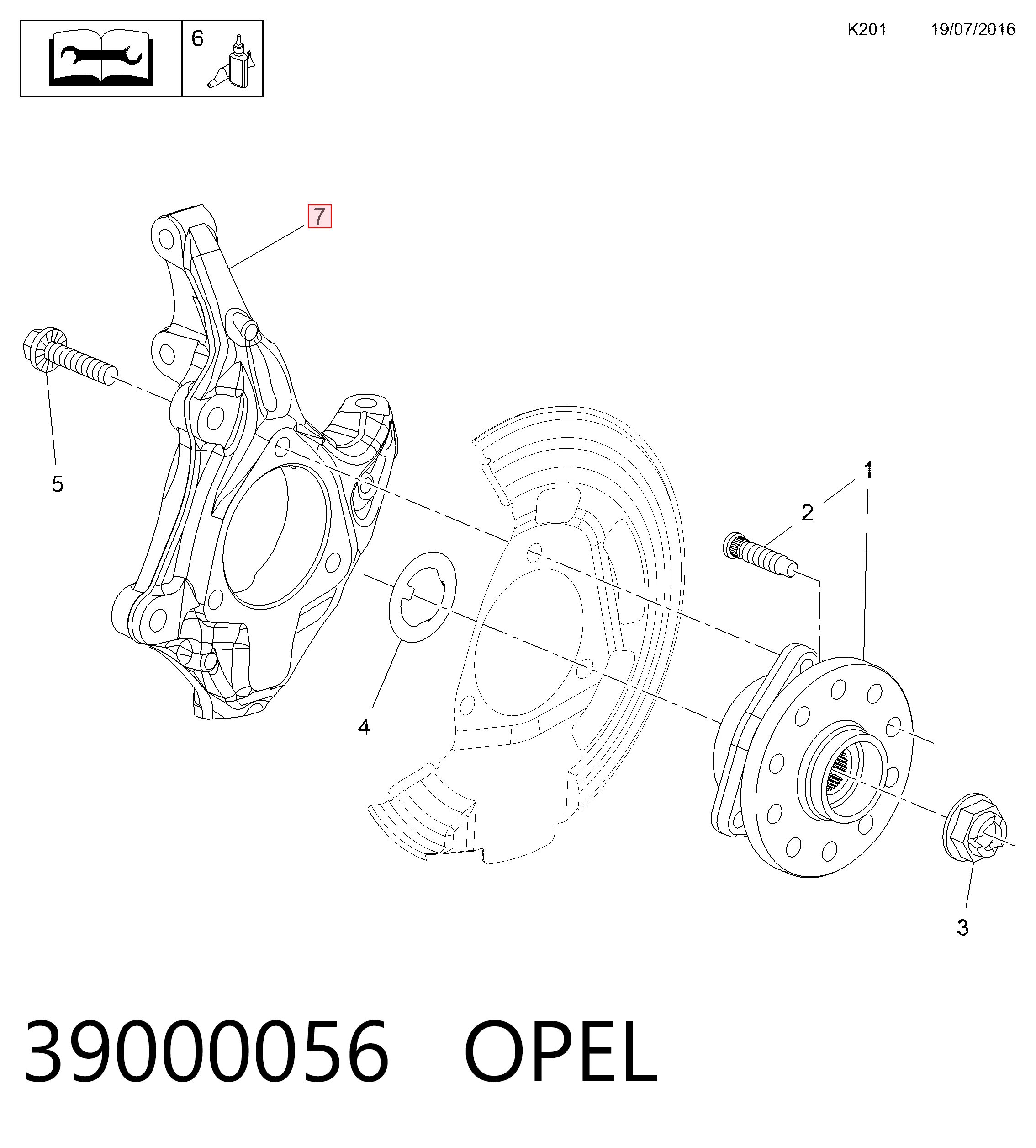 Цапфа - поворотний кулак передній, правий 39000056 General Motors