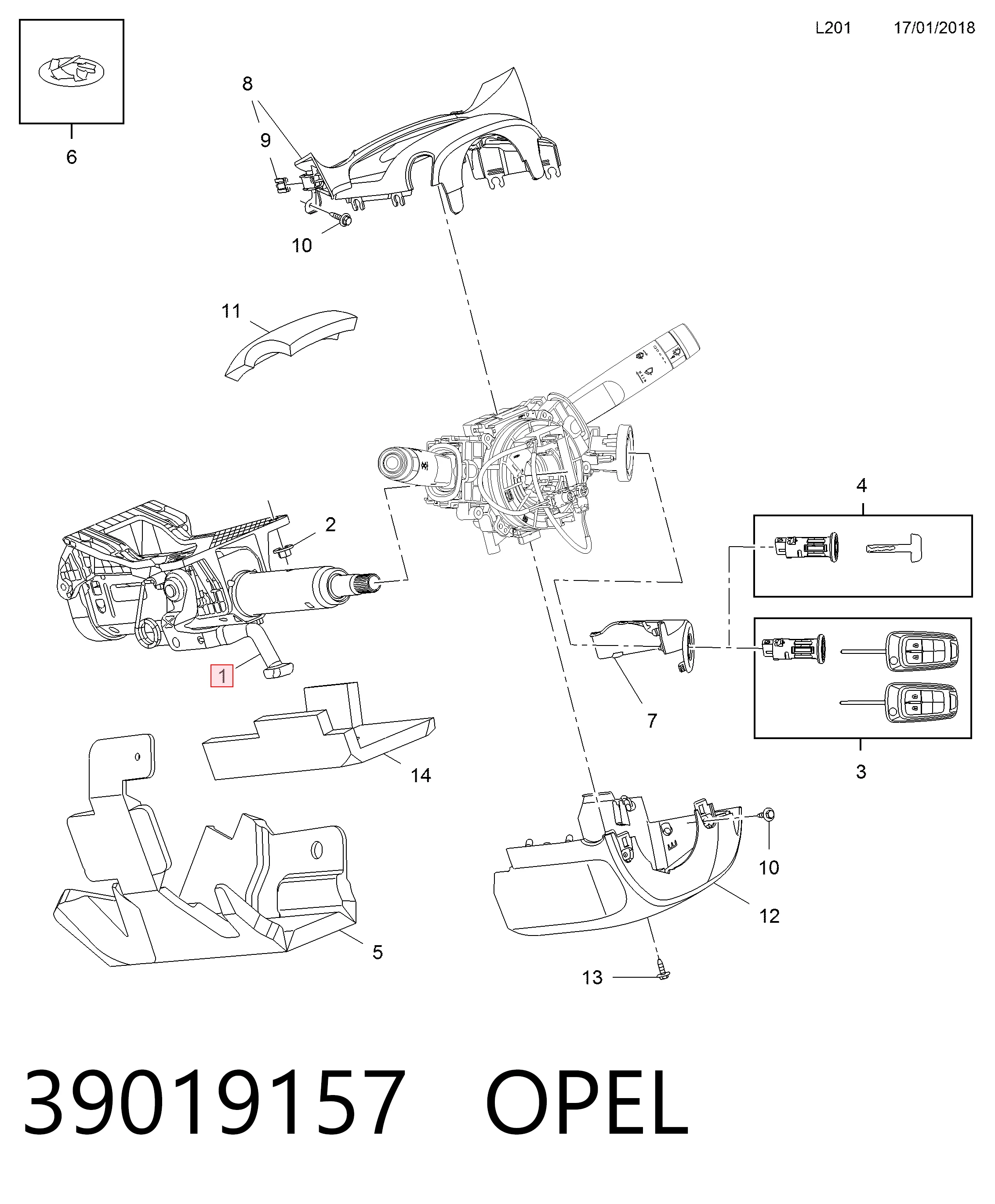  Рульова колонка Opel Astra 