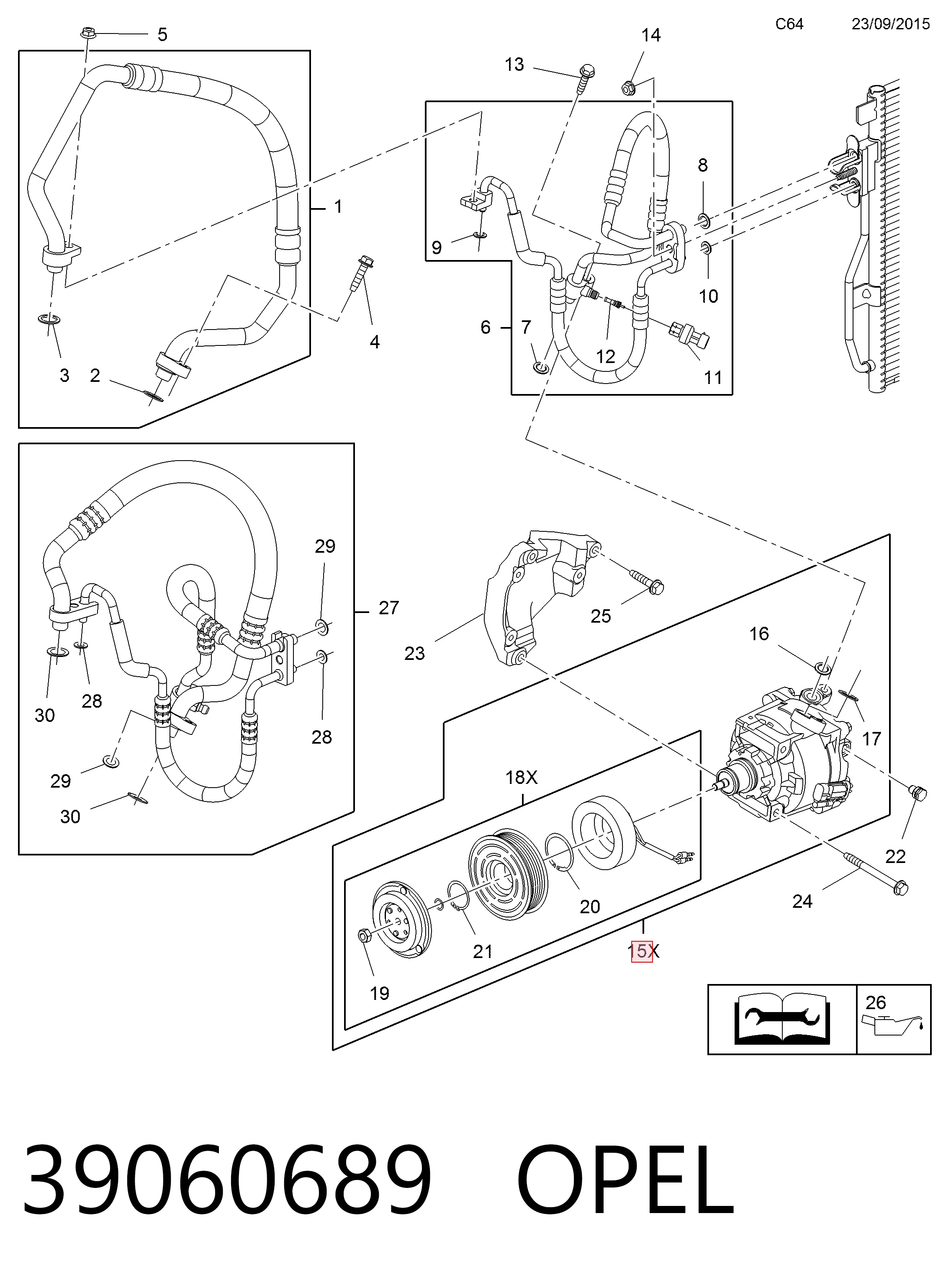 39060689 Opel Компресор холодоагенту