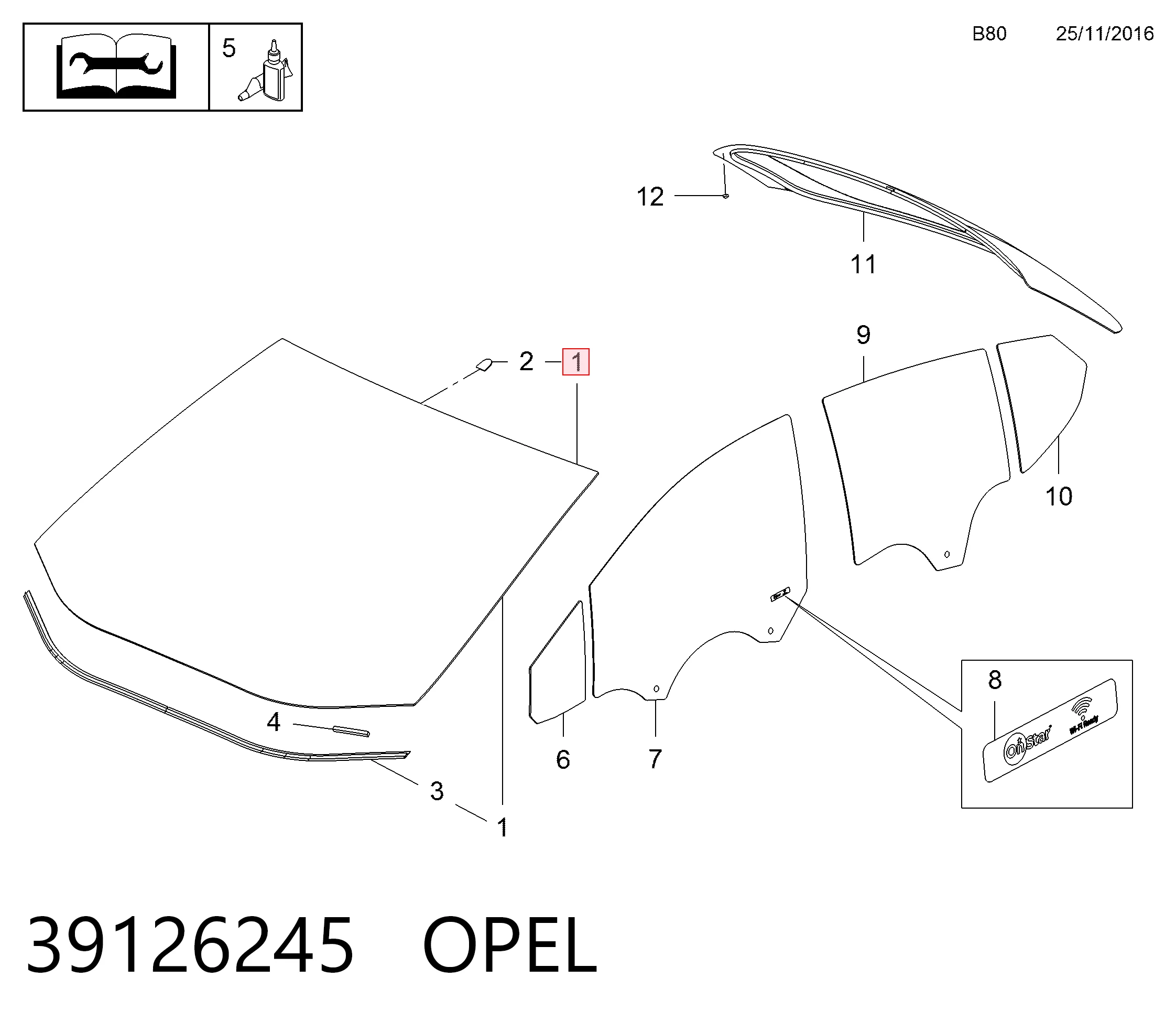 Автоскло Glaspo 6342AGSCMVZ ціна, від 124.14 USD